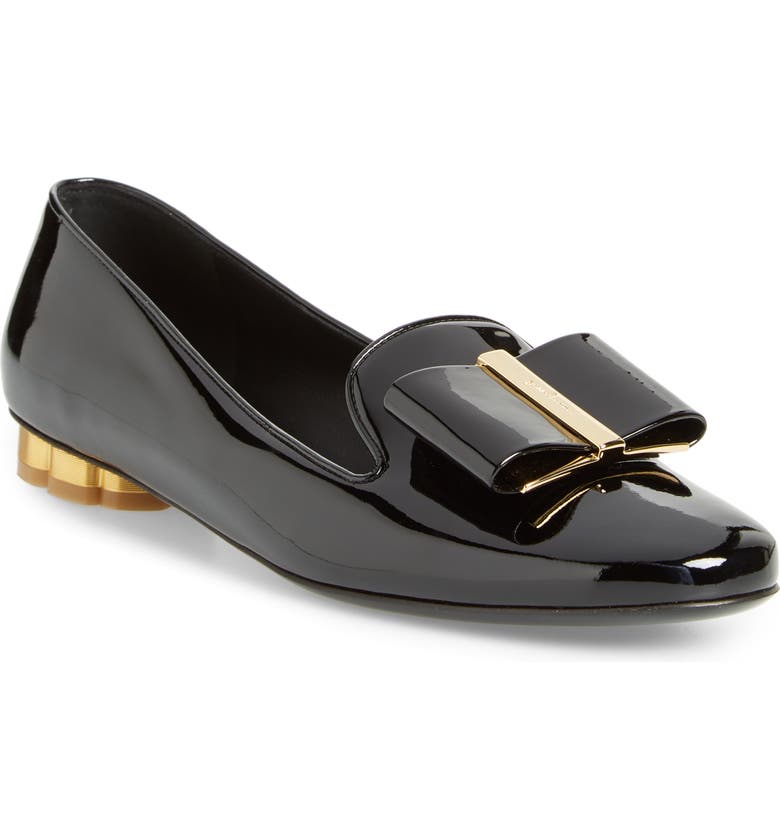 Women's Sarno Flower Heel Loafers In Nero/ Black