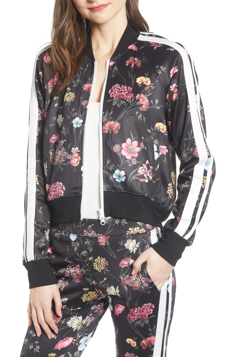 Pam & Gela Jackets FINELINE FLORAL CROP TRACK JACKET