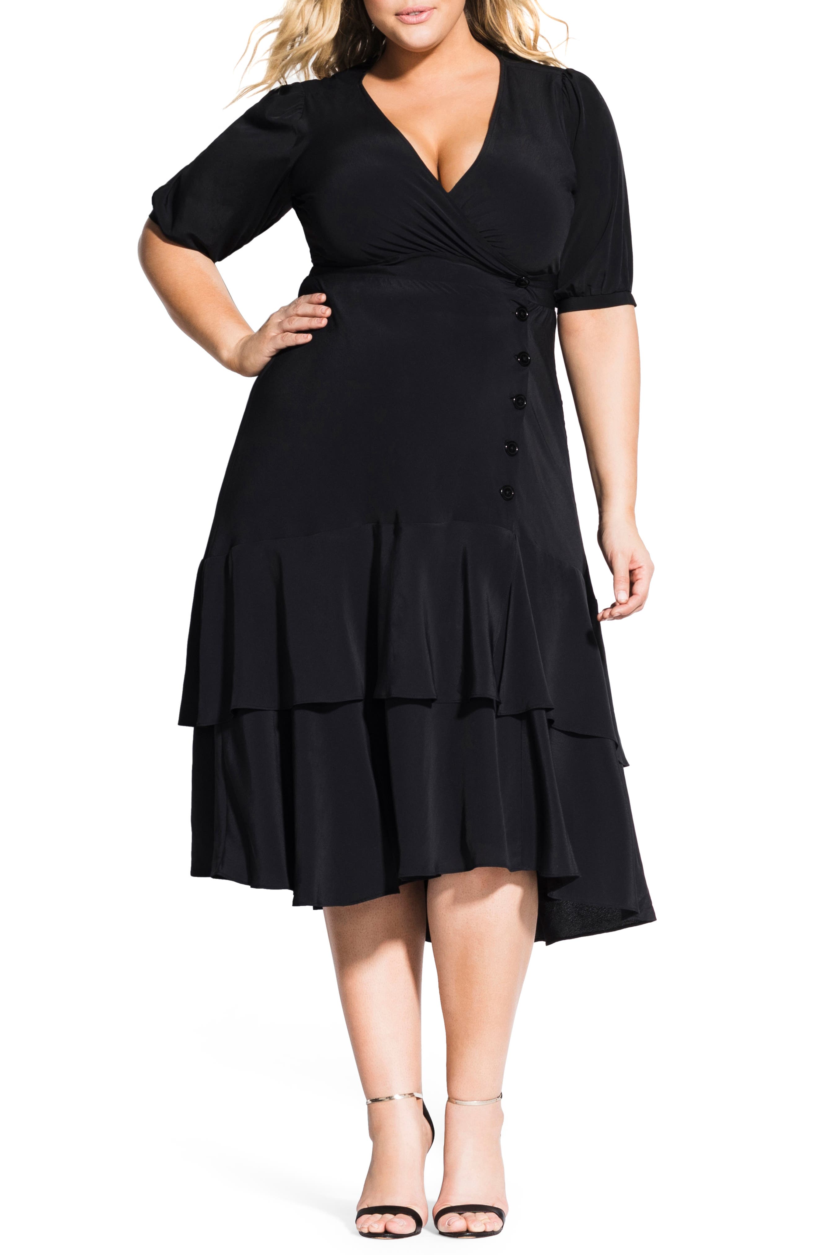 Plus Size City Chic Delight Fit & Flare Dress, Black