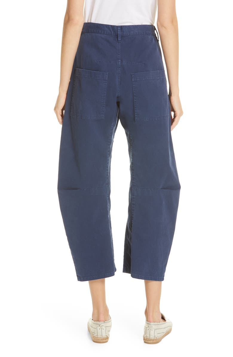 Shop Nili Lotan Shon Stretch Cotton Pants In Vintage Blue