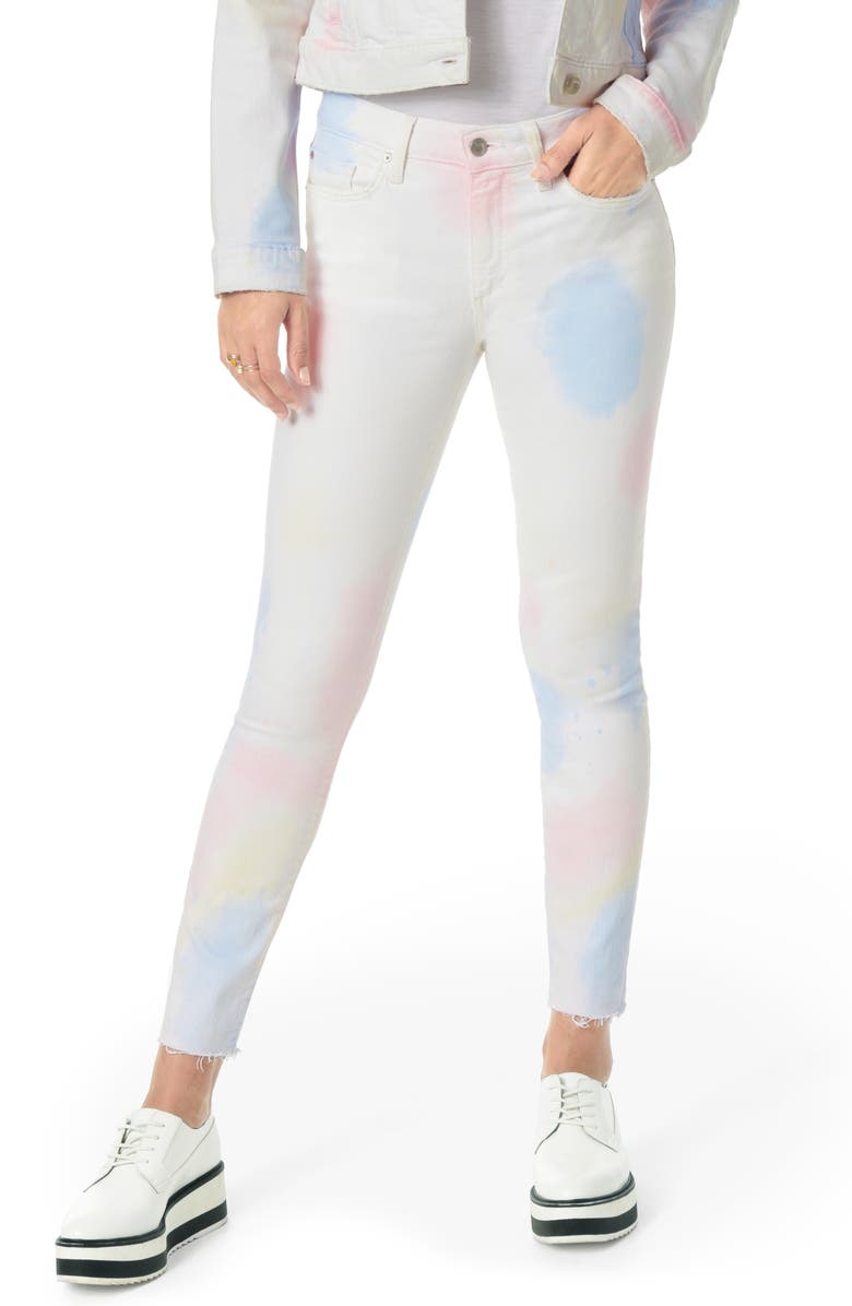Joe's Jeans CHARLIE PAINT SPLATTER HIGH WAIST RAW HEM SKINNY JEANS