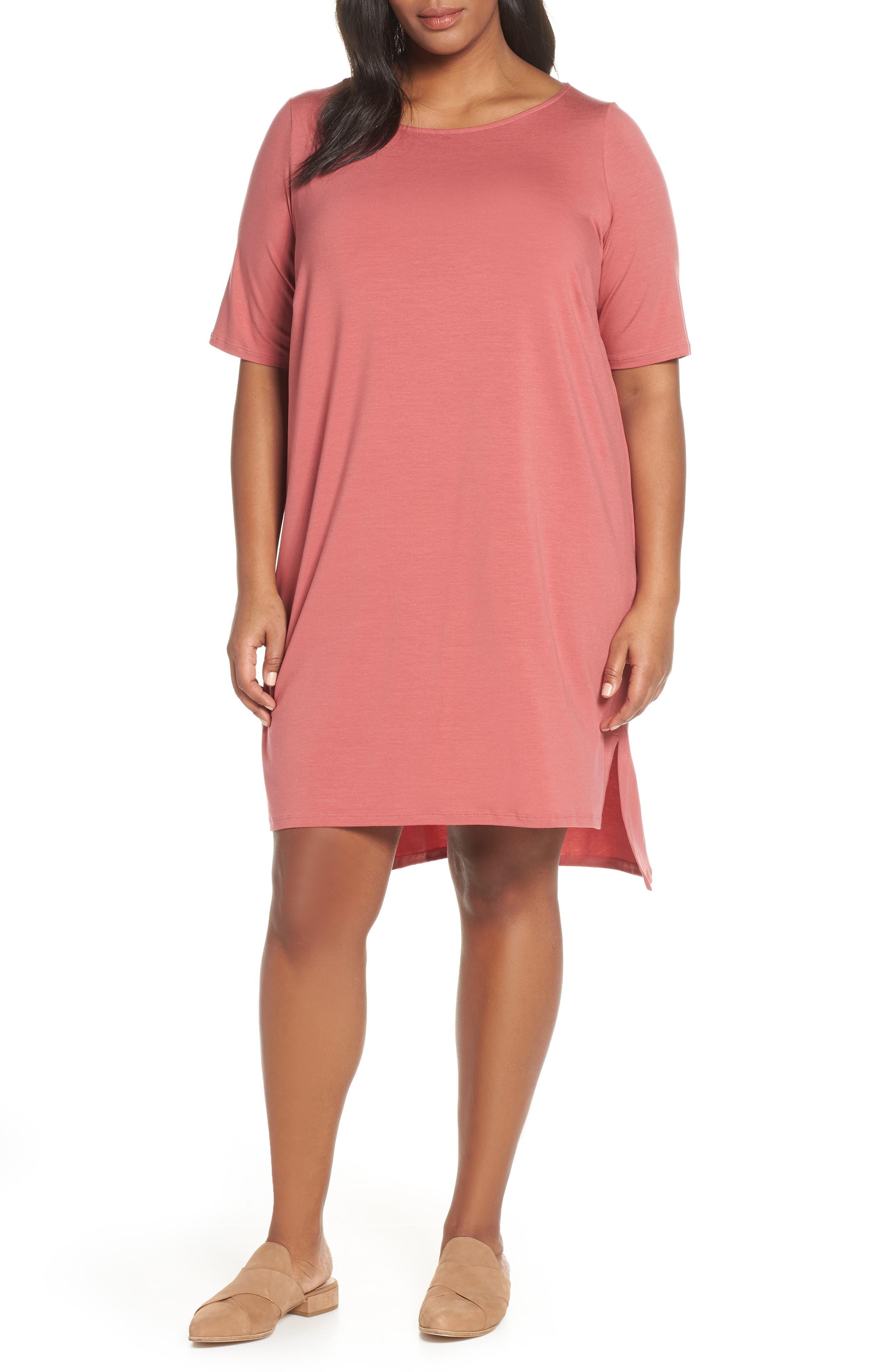 Plus Size Eileen Fisher Shift Dress, Orange