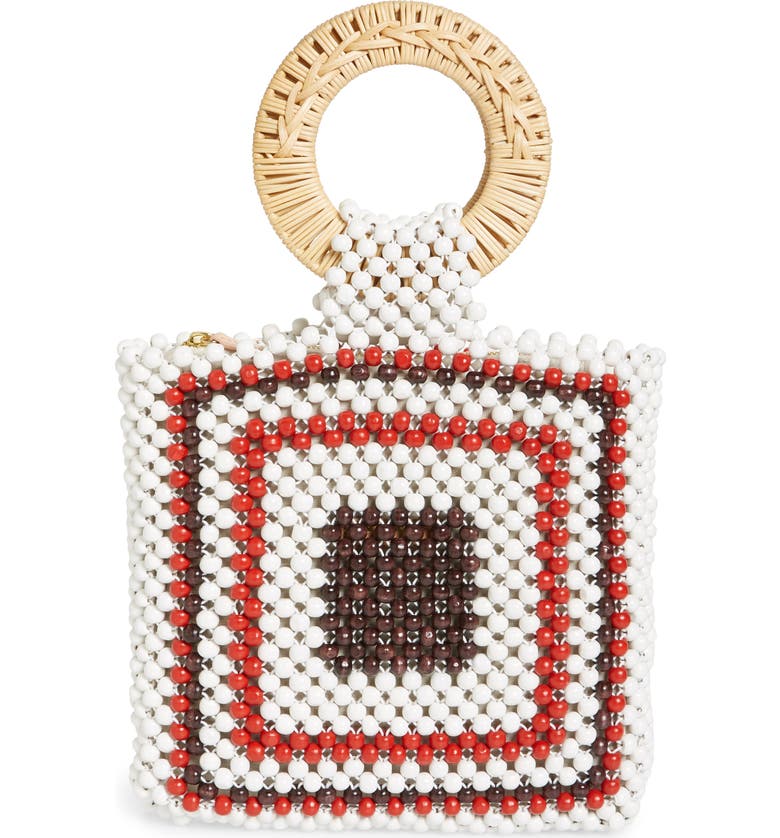Ulla Johnson Bags MINI KEYA BEADED TOP HANDLE BAG - WHITE