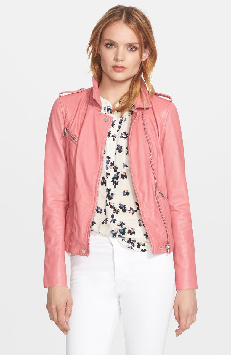Rebecca Taylor Washed Leather Moto Jacket Nordstrom