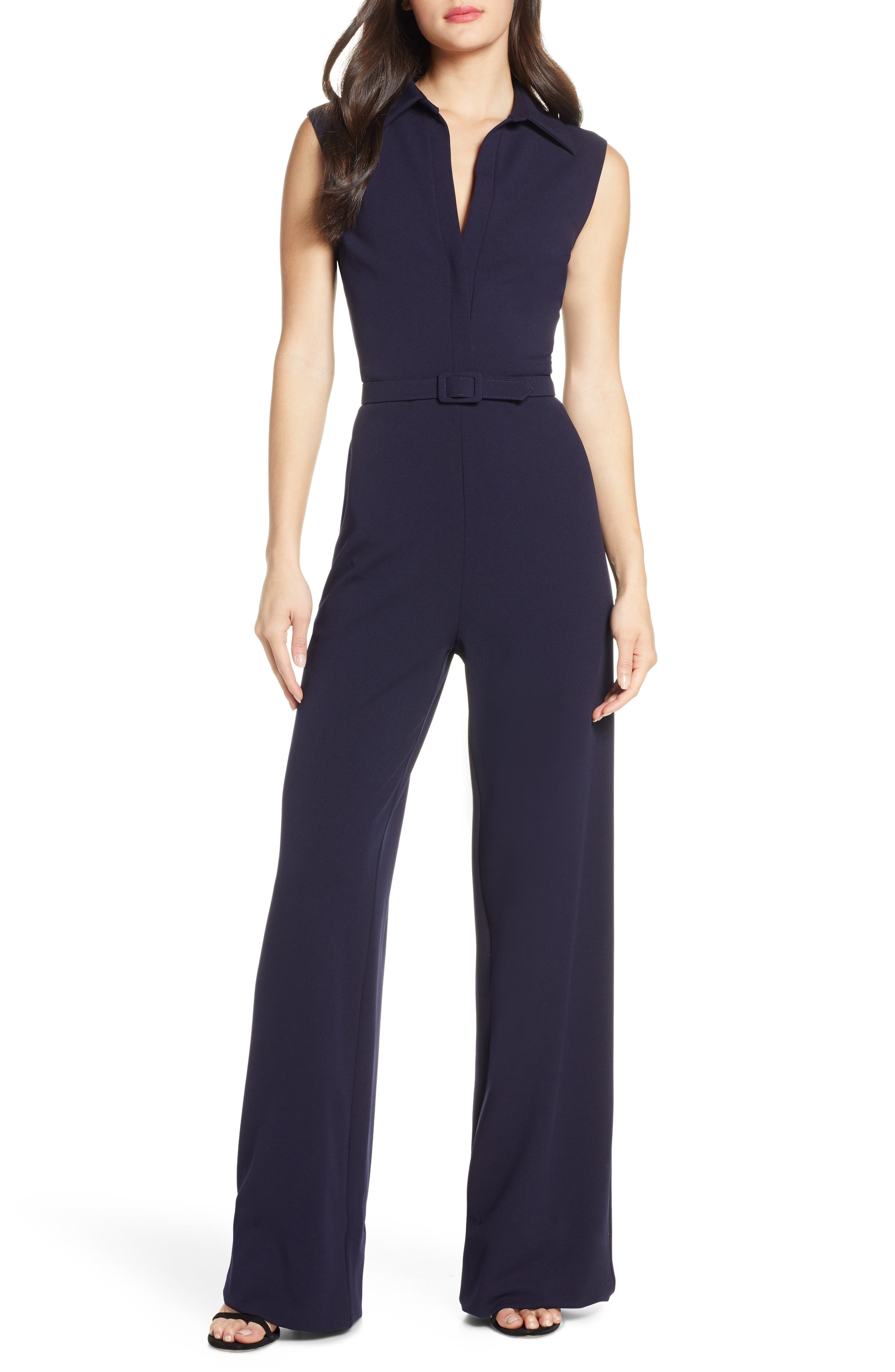 Mark + James By Badgley Mischka Collared Jumpsuit, Blue