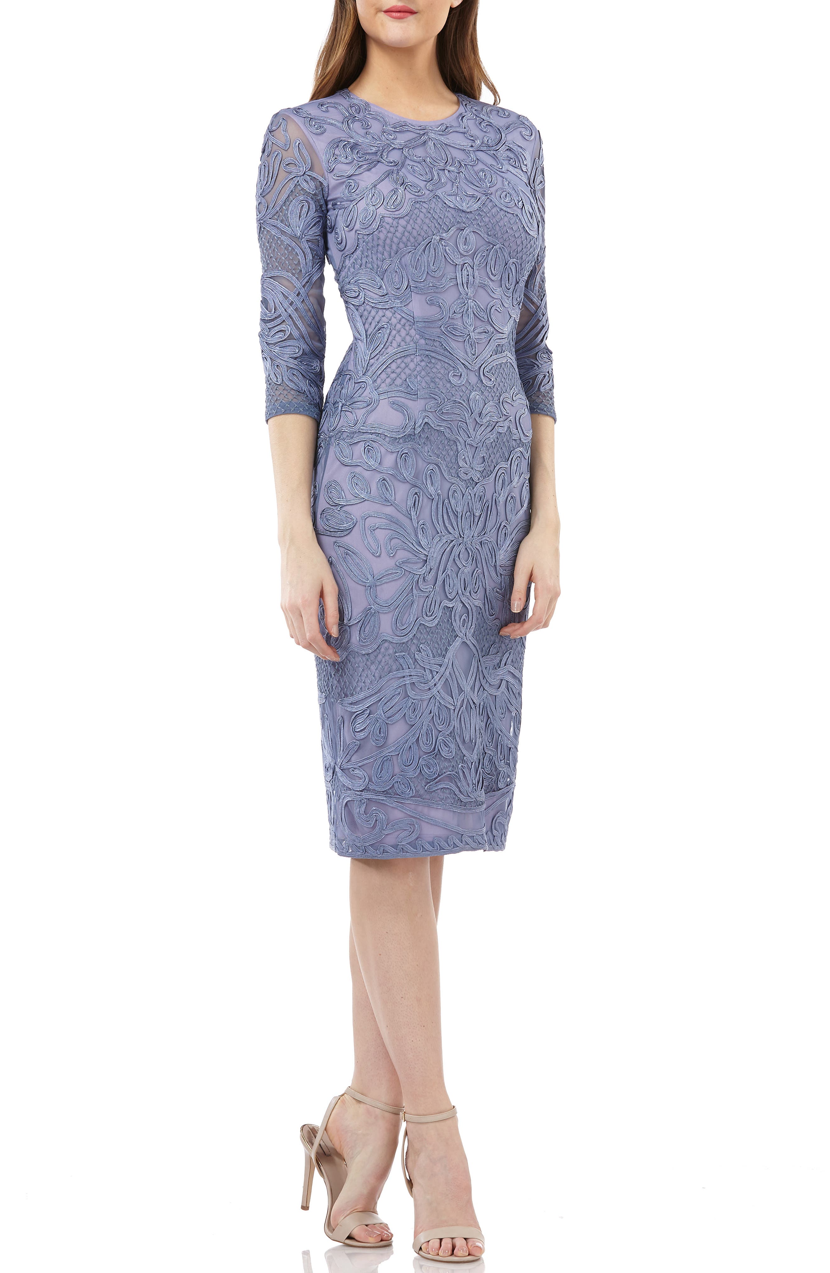 Js Collections Soutache Sheath Dress, Blue