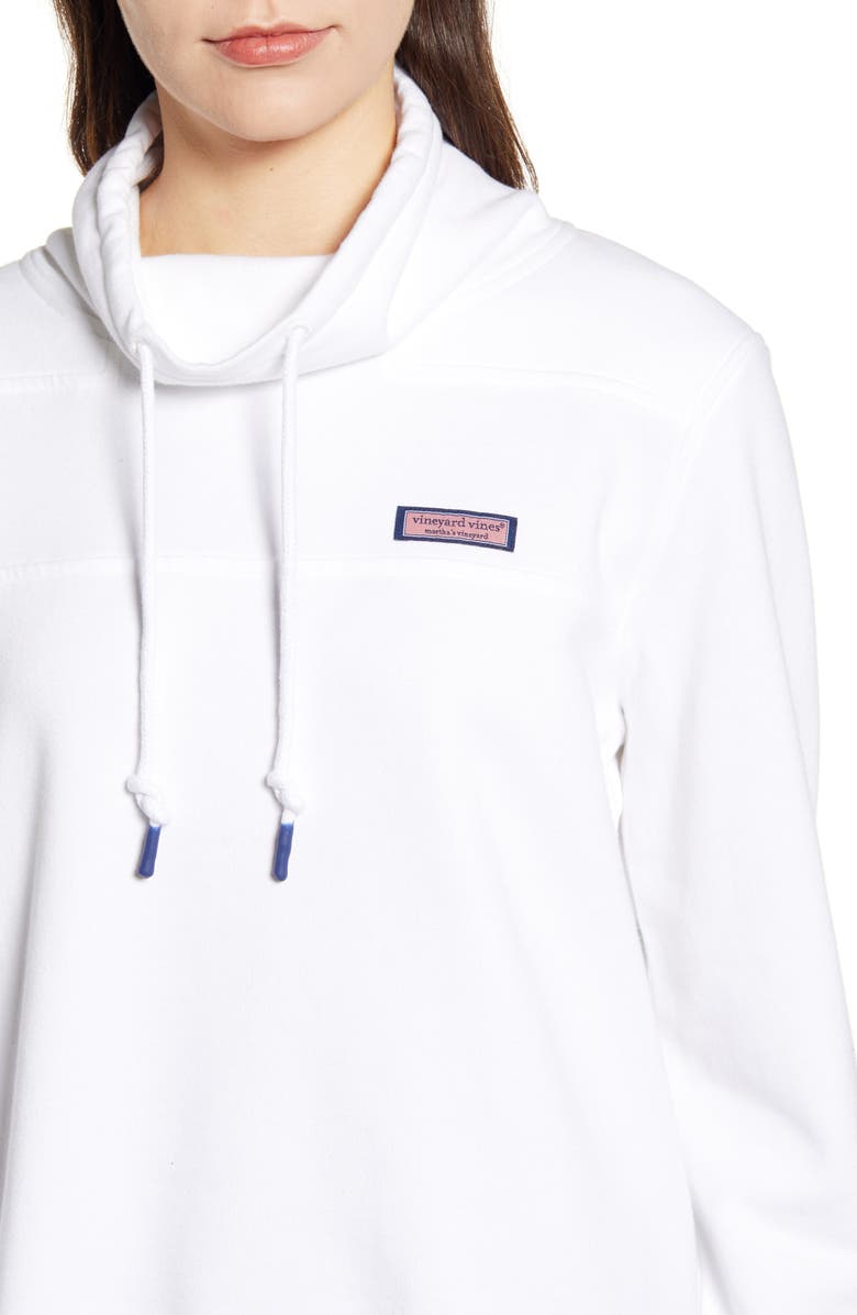 Vineyard Vines Classic Garment Dyed Funnel Neck Sweatshirt In White Cap