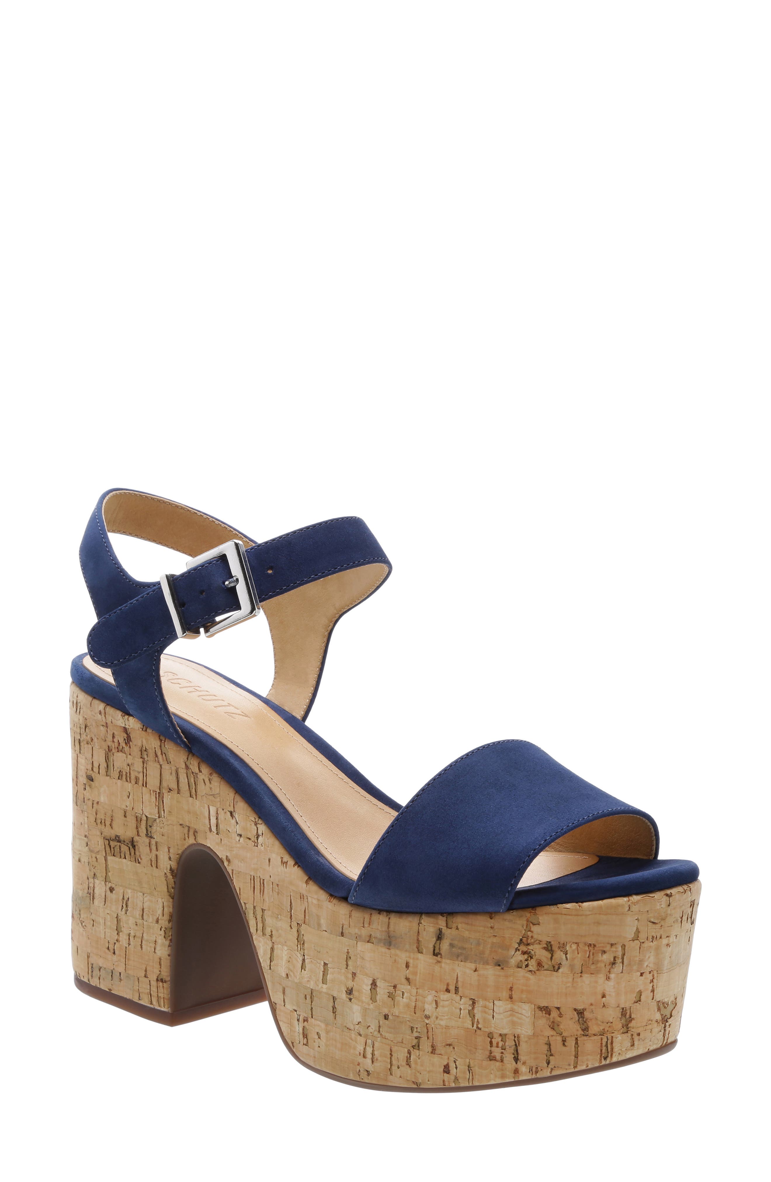 Schutz Glorya Platform Sandal, Blue