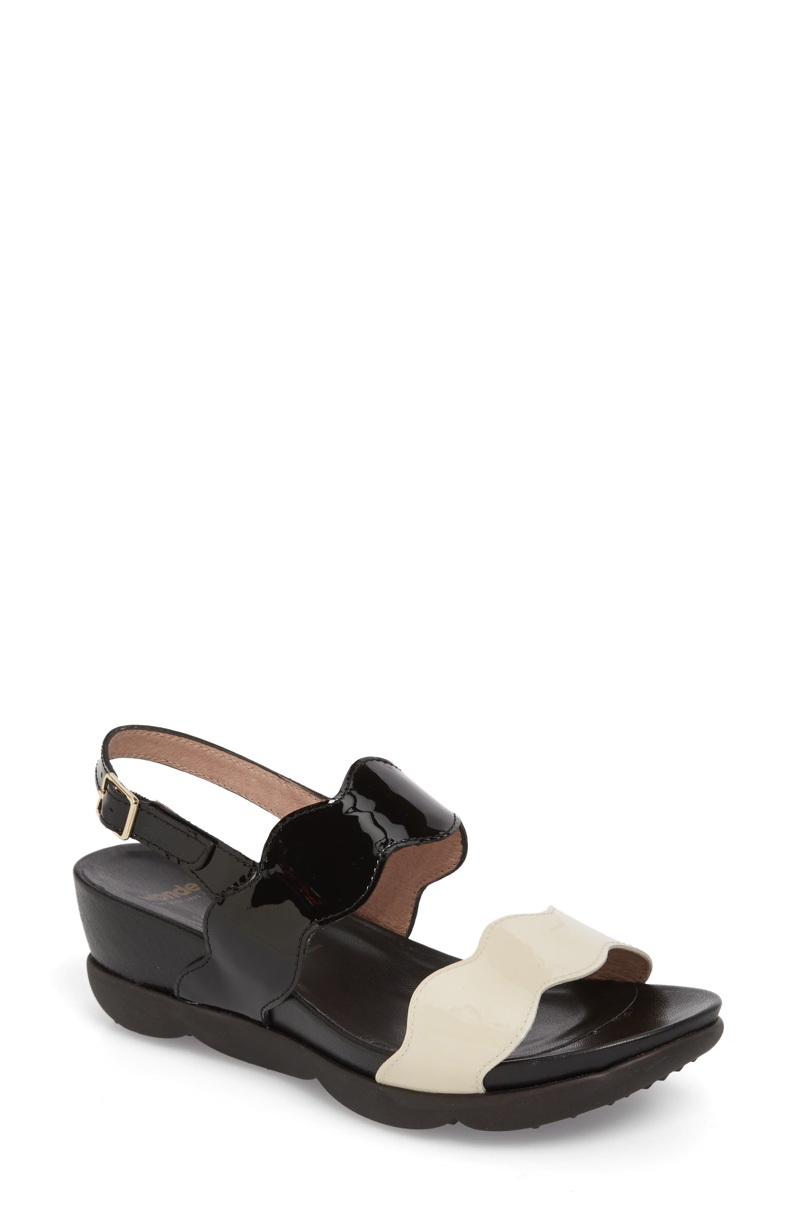 Wonders Wedge Sandal - Black