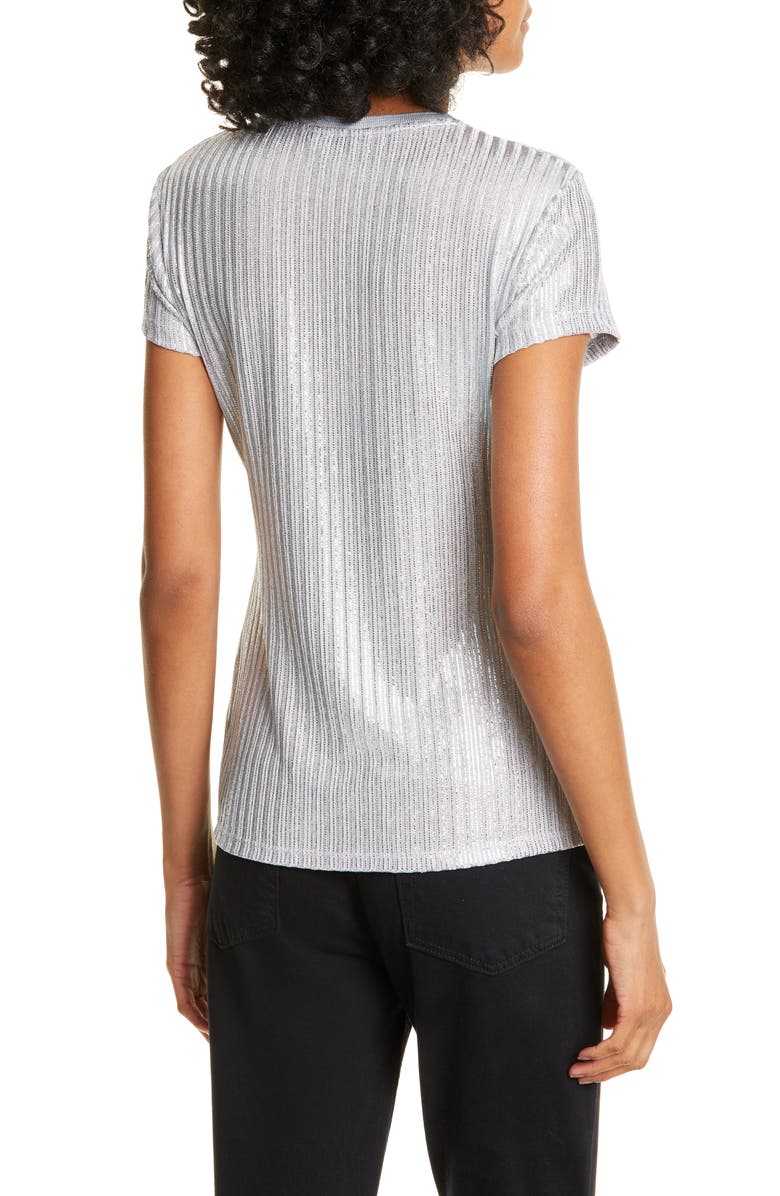 TED BAKER Catrino Fitted Metallic Tee,WMB-CATRINO-WH9W