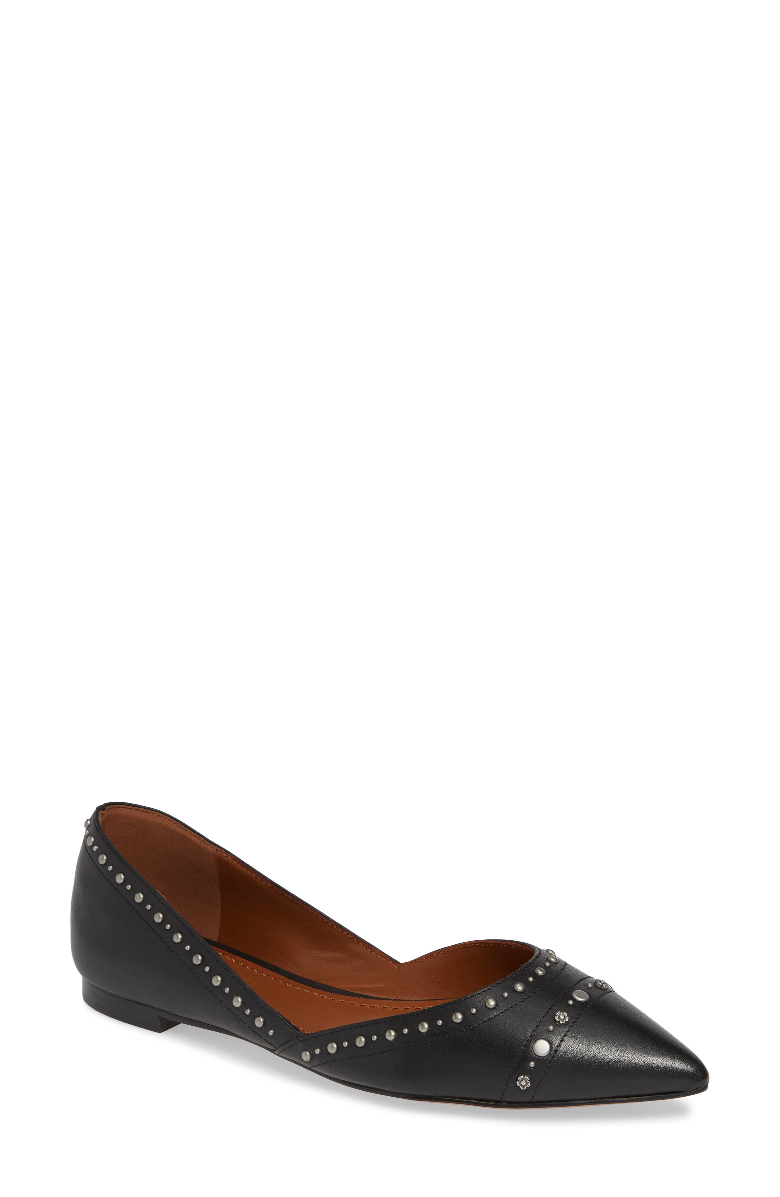 Coach Valintina Pointed Toe Flat, Black