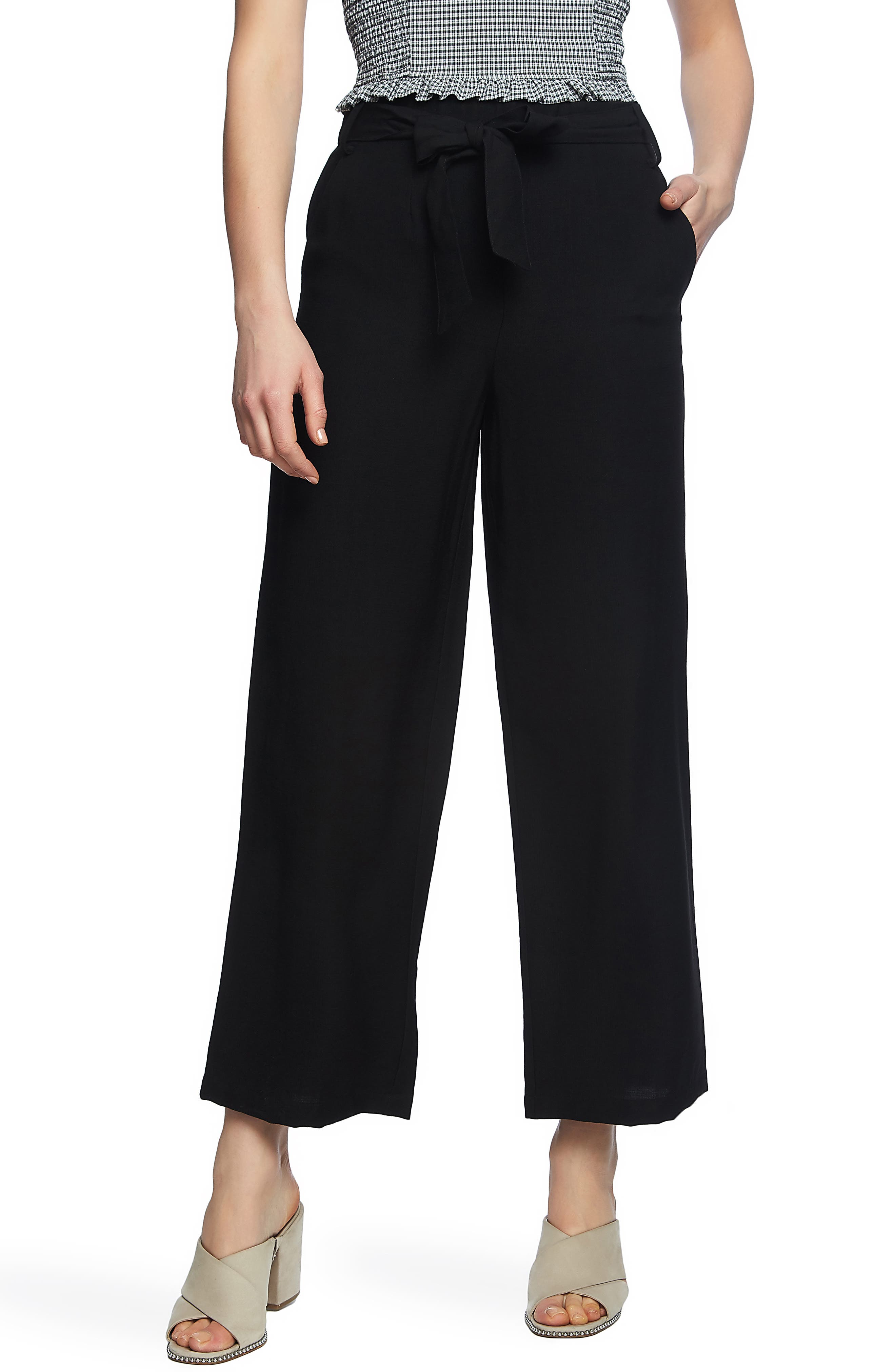 Women's 1.state Tie Waist Wide Leg Ankle Pants Women's 1.state Tie Waist Wide Leg Ankle Pants