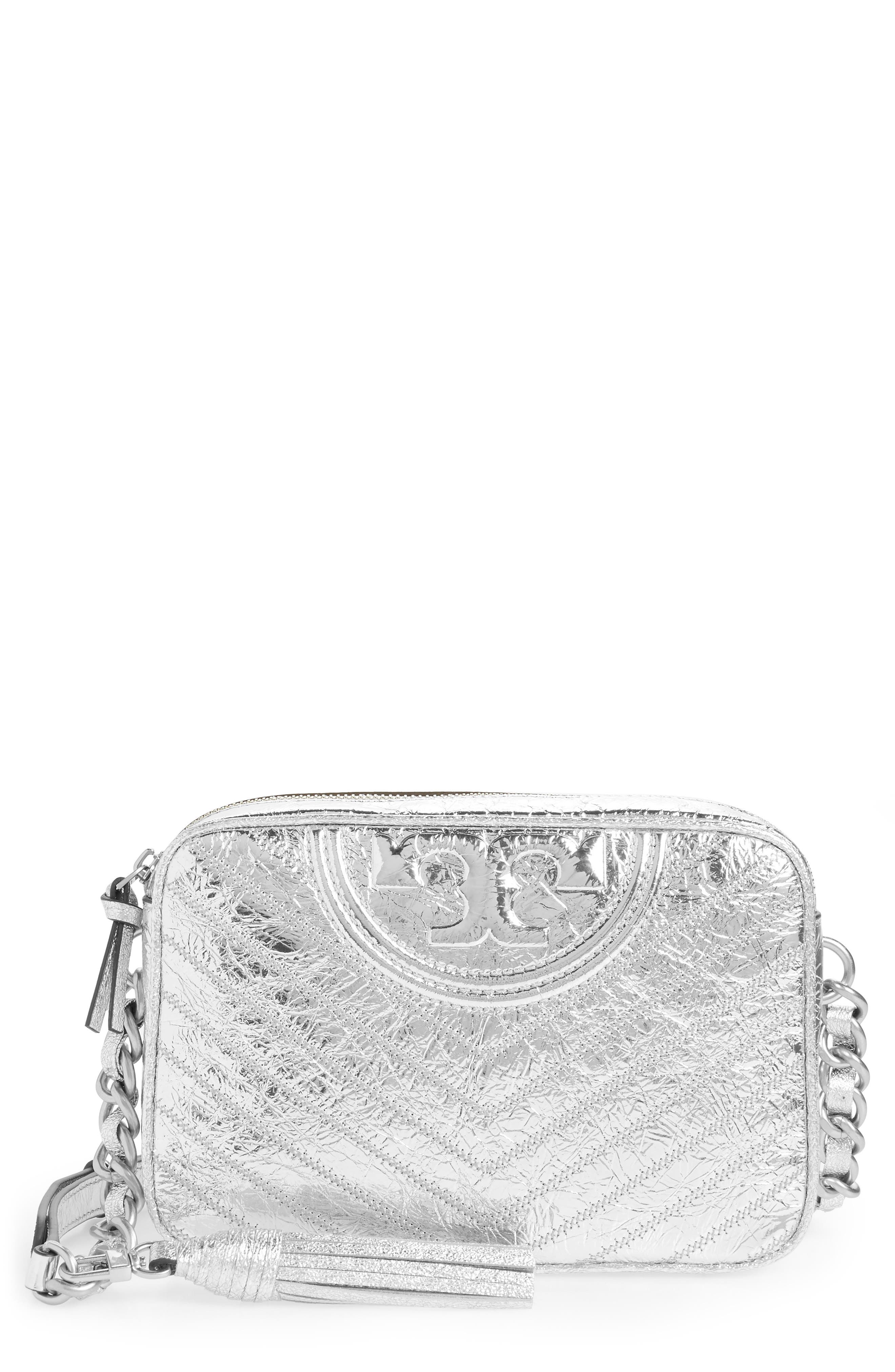 Tory Burch Fleming Distressed Metallic Leather Crossbody Bag Nordstrom
