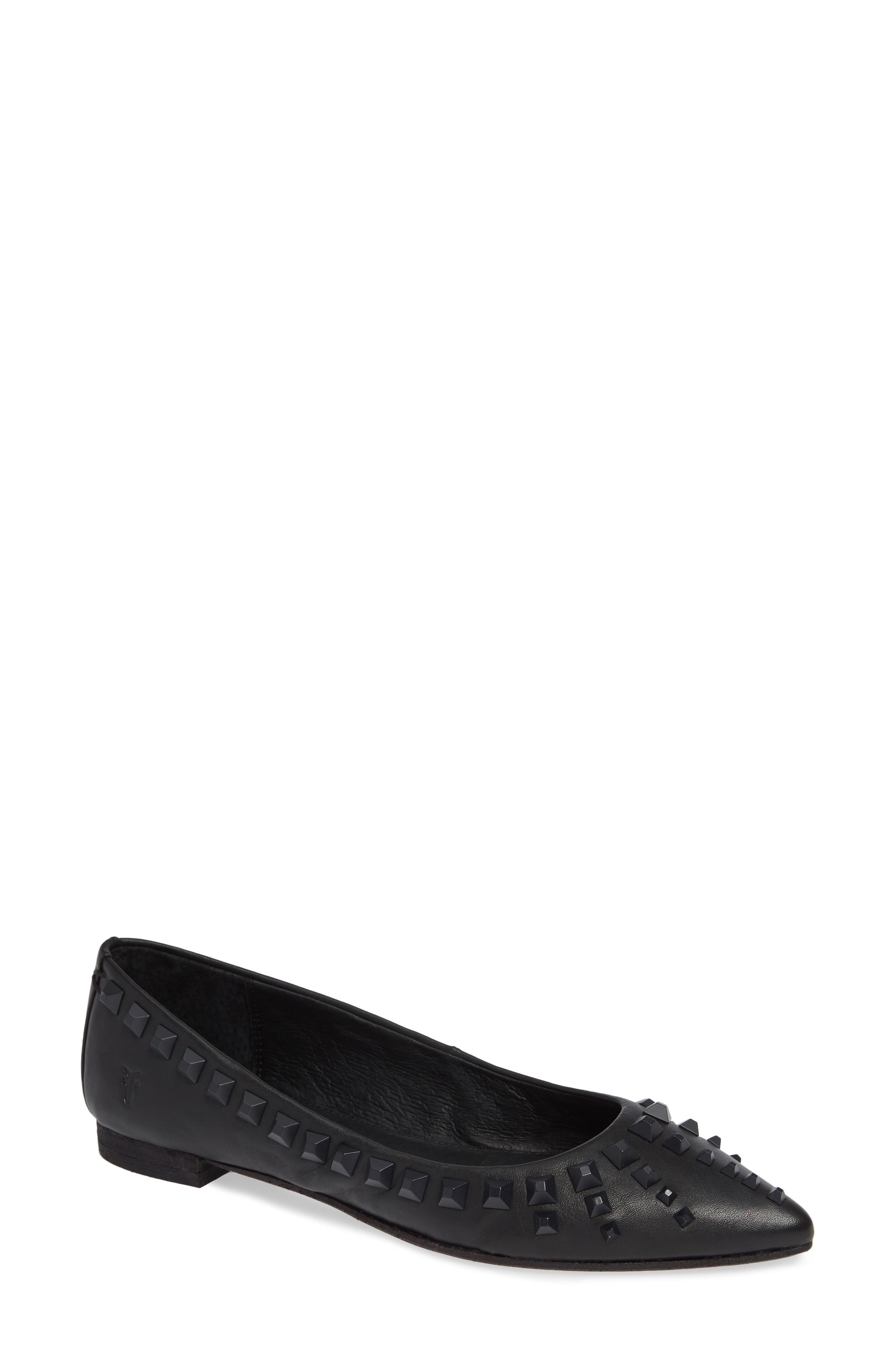 Frye Sienna Deco Stud Ballet Flat- Black