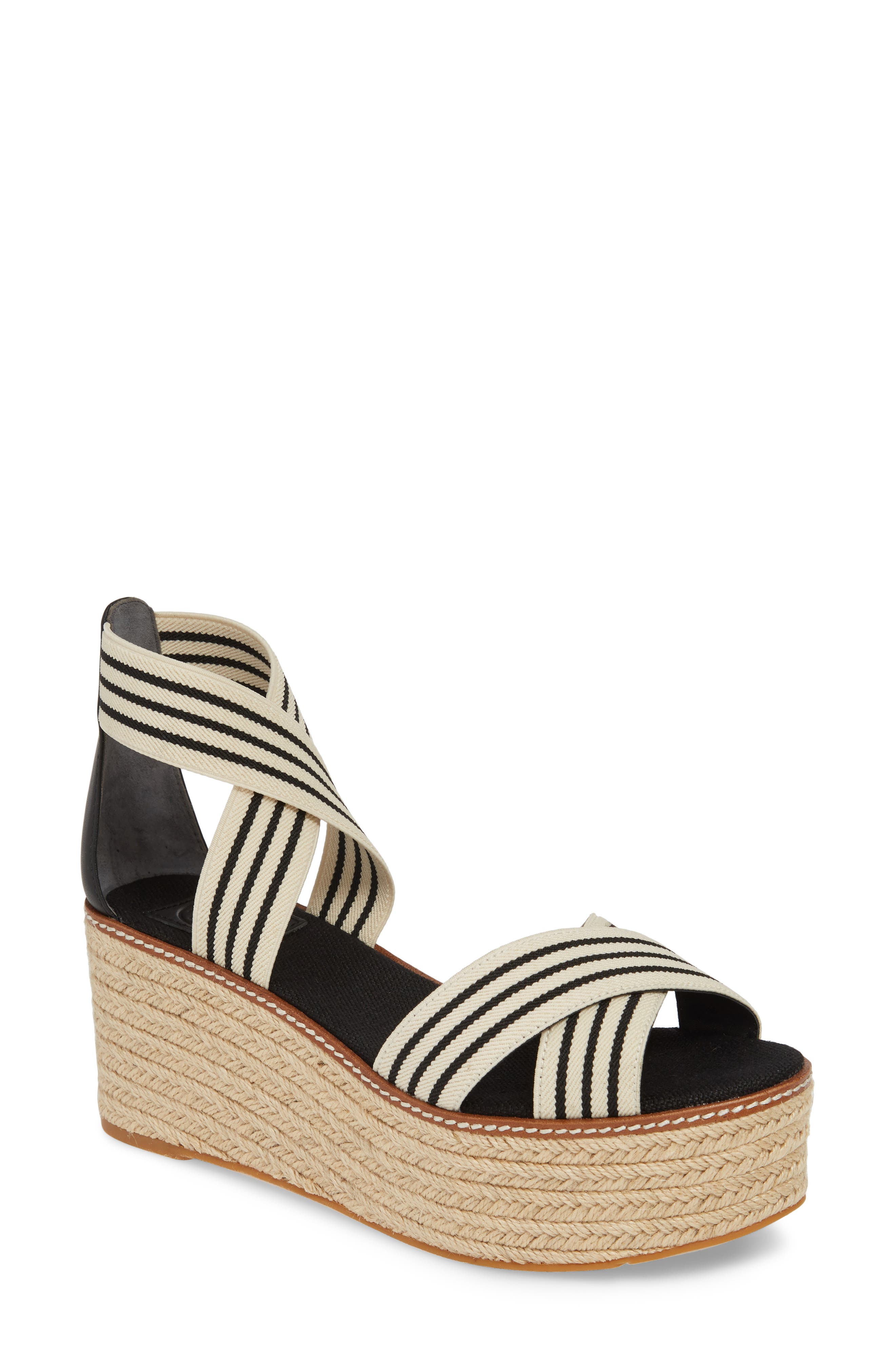 Tory Burch Frieda Espadrille Platform Sandal, Black