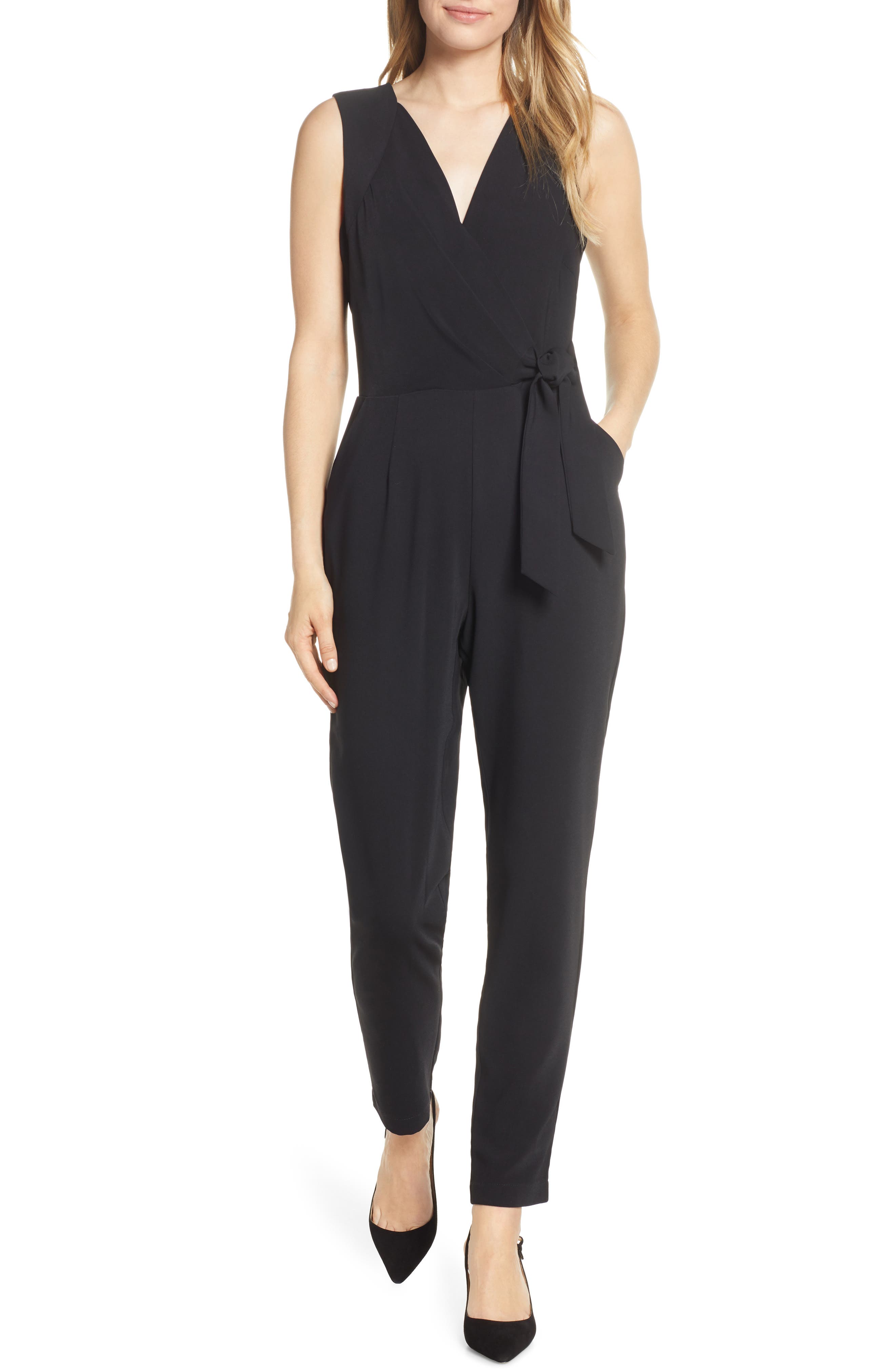 Adelyn Rae Kennedy Tie Jumpsuit, Black