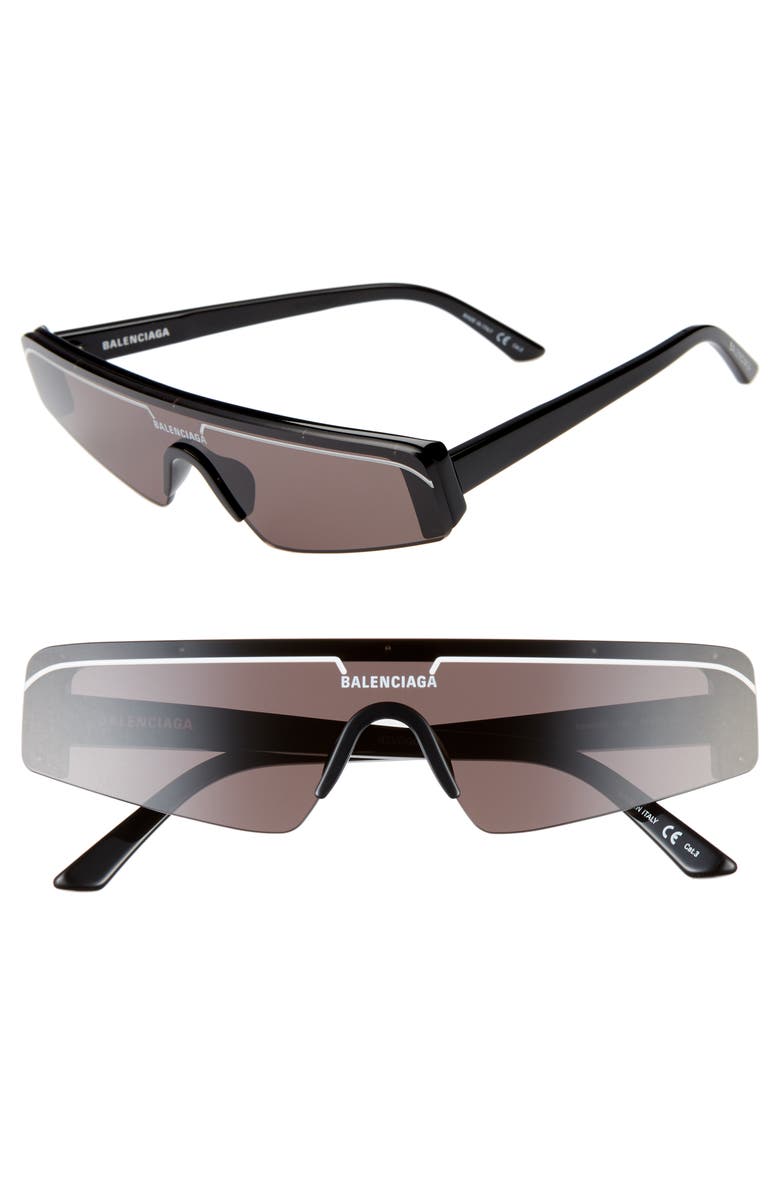 BALENCIAGA 99mm Shield Sunglasses,BB0003S001
