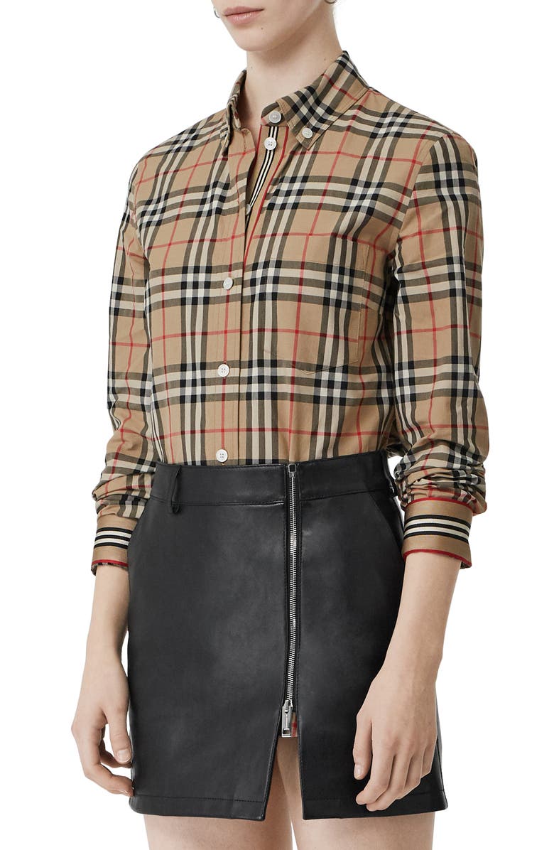 BURBERRY CHECK SLIM FIT SHIRT,8009033