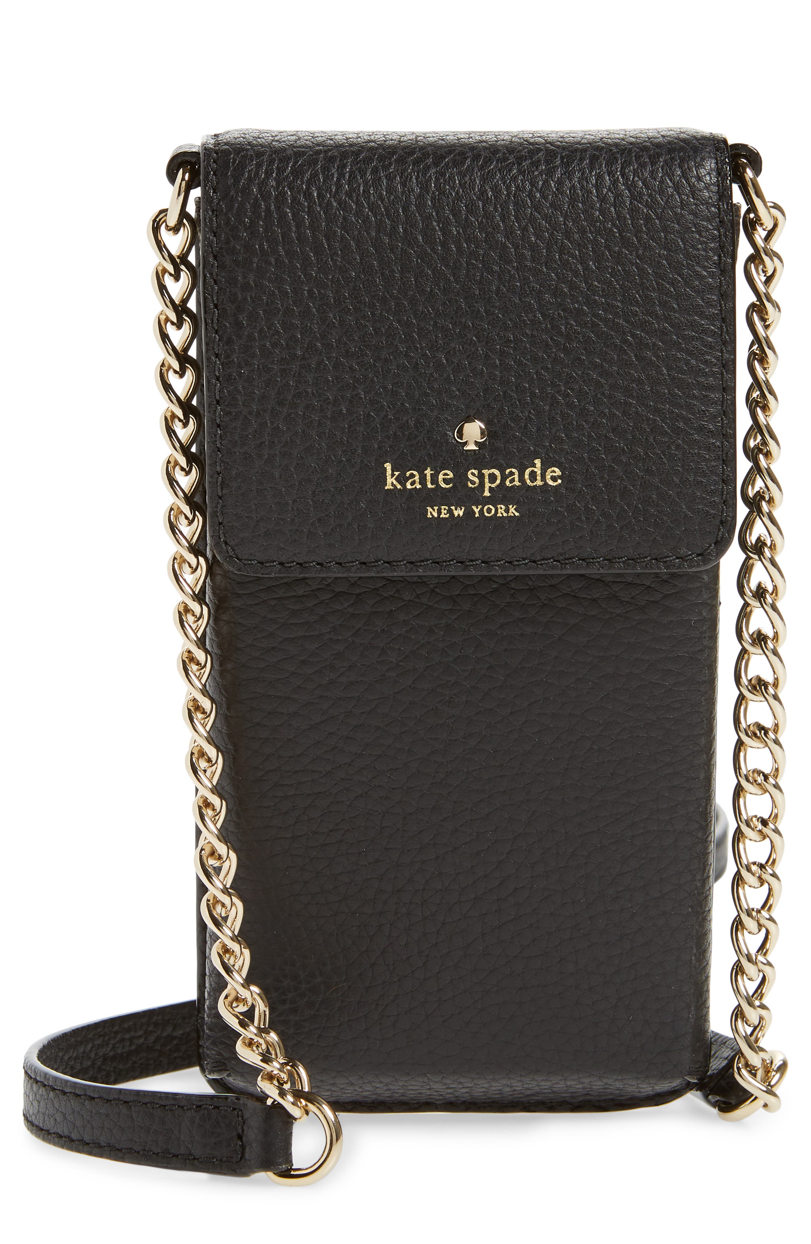 kate spade new york north/south leather smartphone crossbody bag