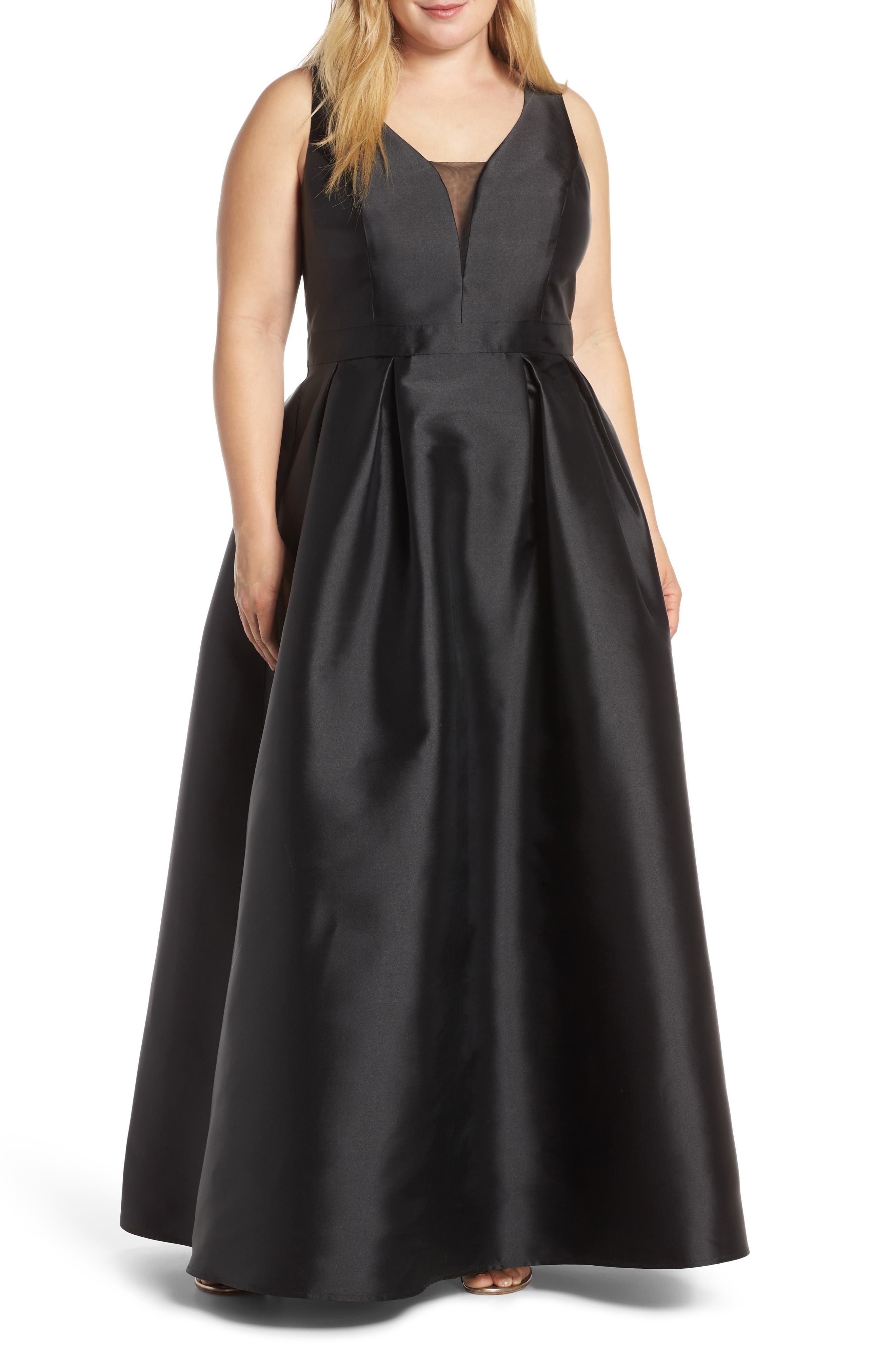 Plus Size Chi Chi London Rae Back Cutout Evening Dress, Black
