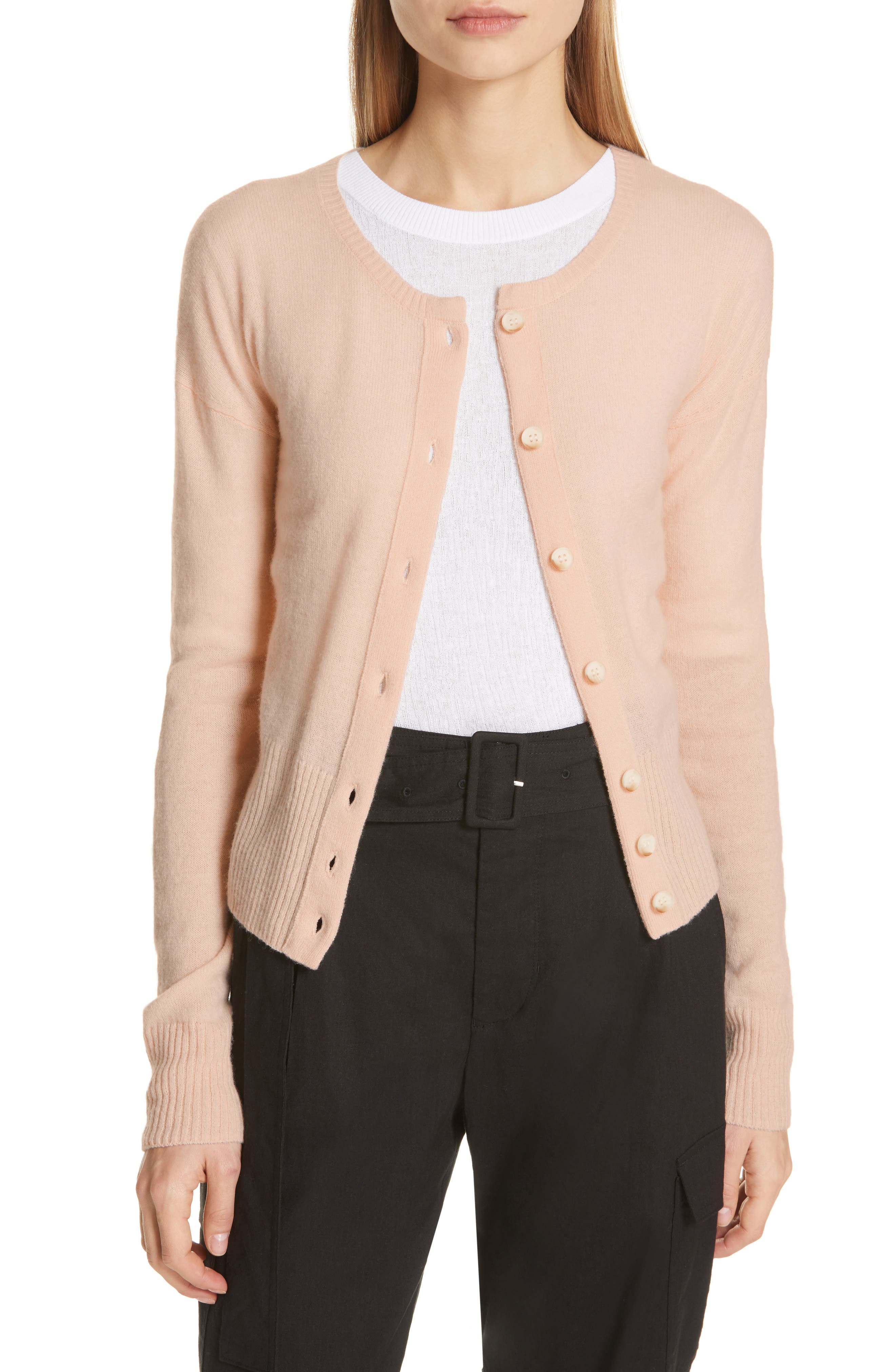 blush cashmere cardigan