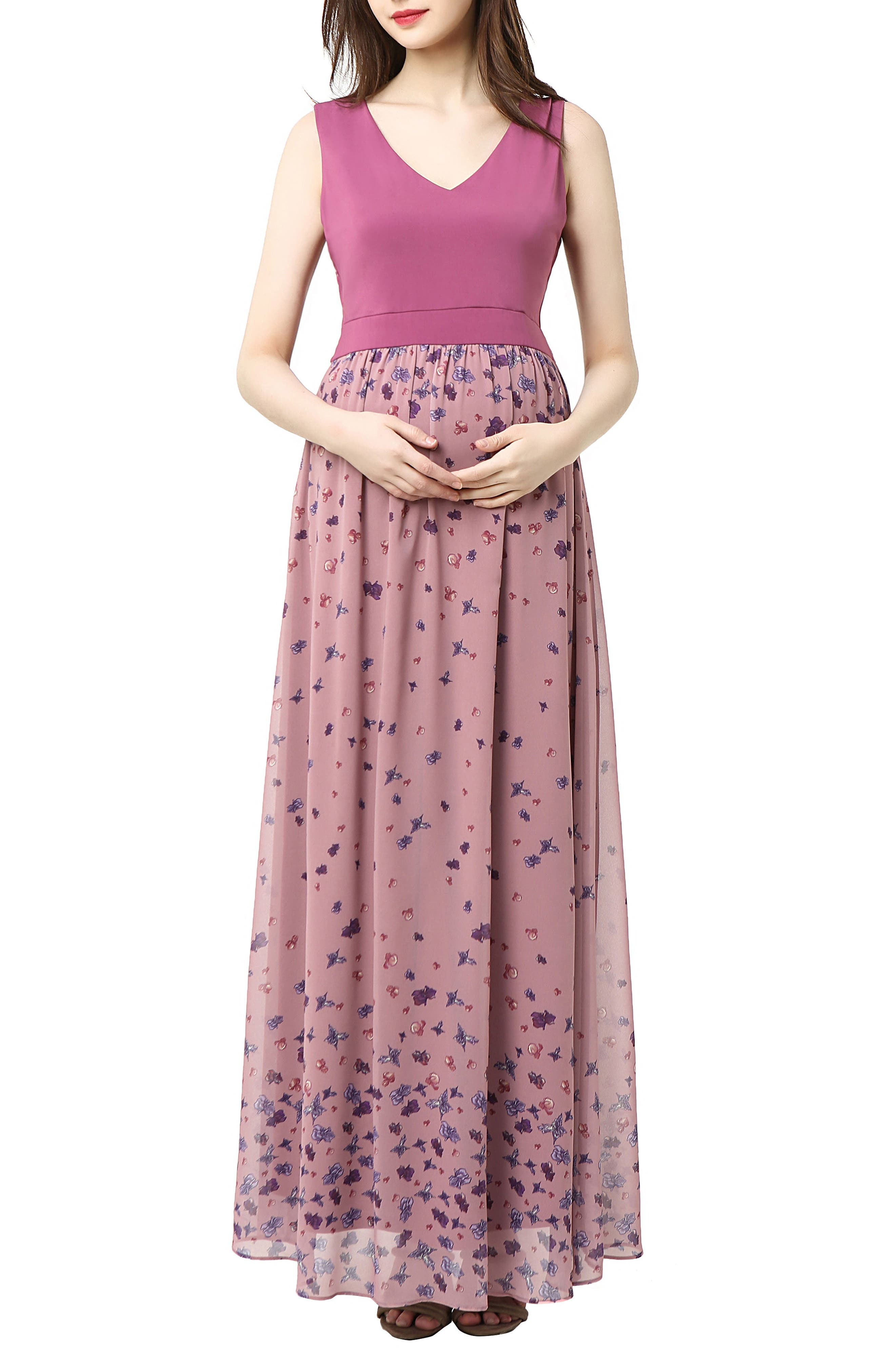 Kimi And Kai Armanda Maternity Maxi Dress, Pink