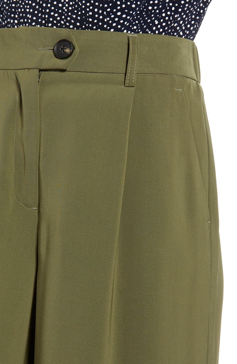 Vero Moda Laura Cropped Wide-leg Pants In Ivy Green