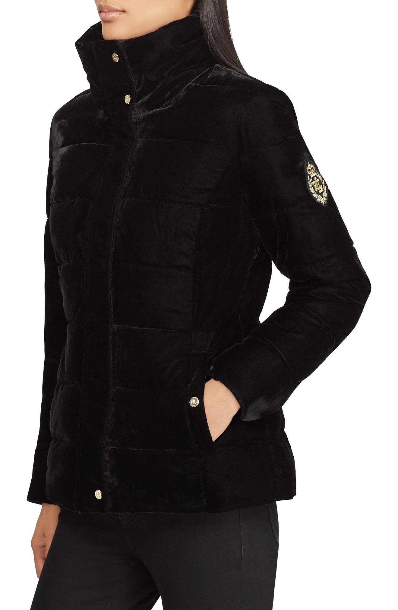 Lauren Ralph Lauren Velvet Puffer Jacket Nordstrom
