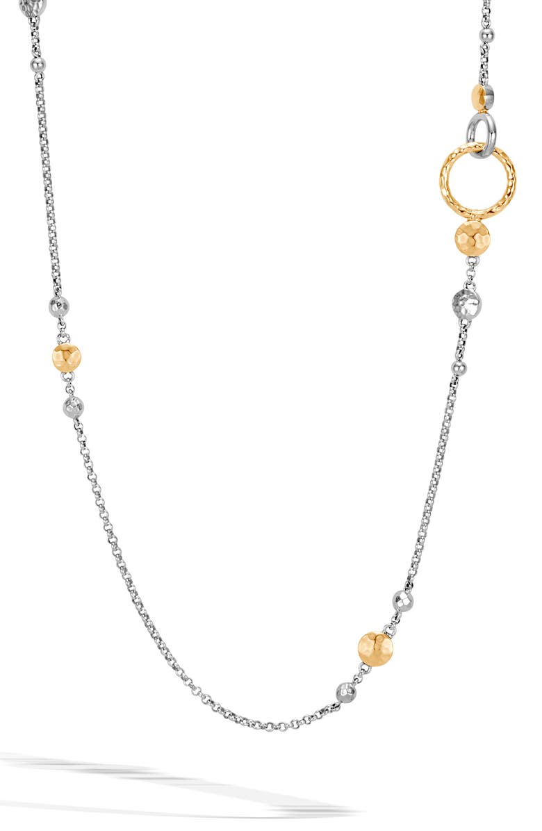 JOHN HARDY DOT HAMMERED ROLO CHAIN SAUTOIR NECKLACE,NZ34009X36