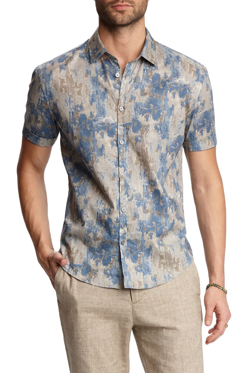 John Varvatos T-shirts SLIM FIT PRINT SPORT SHIRT