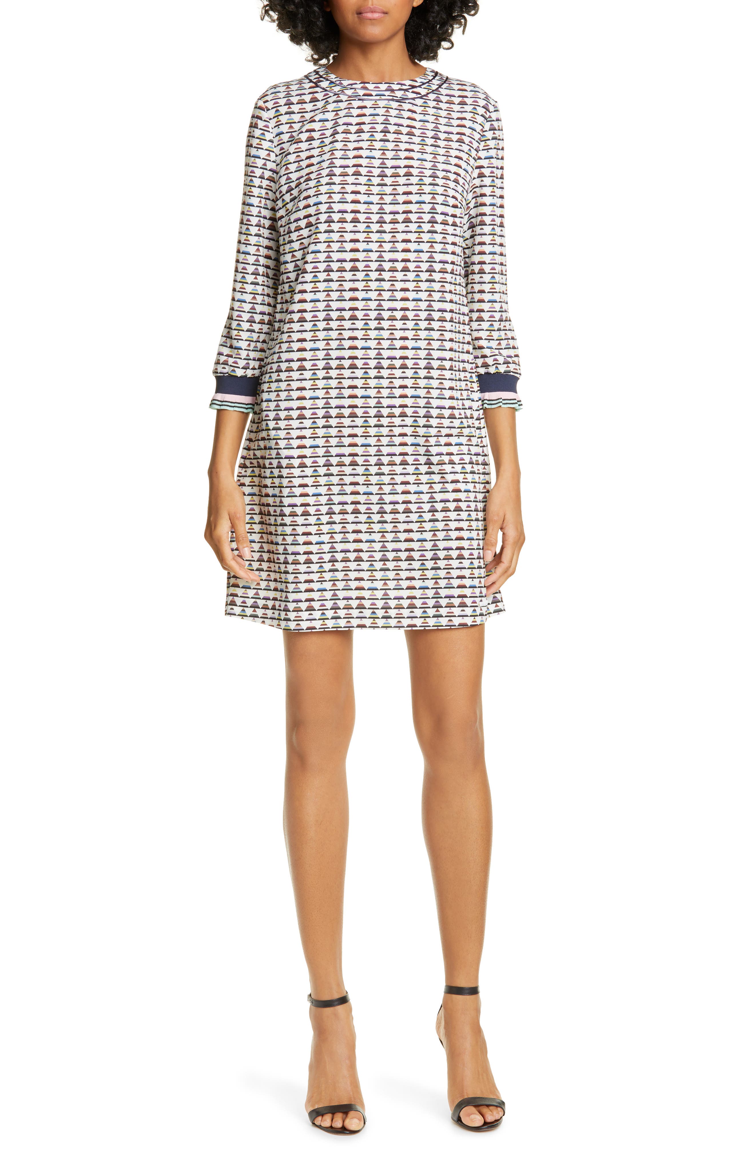 Ted Baker London Colour By Numbers Karleen Triangle Print Shift Dress, Ivory