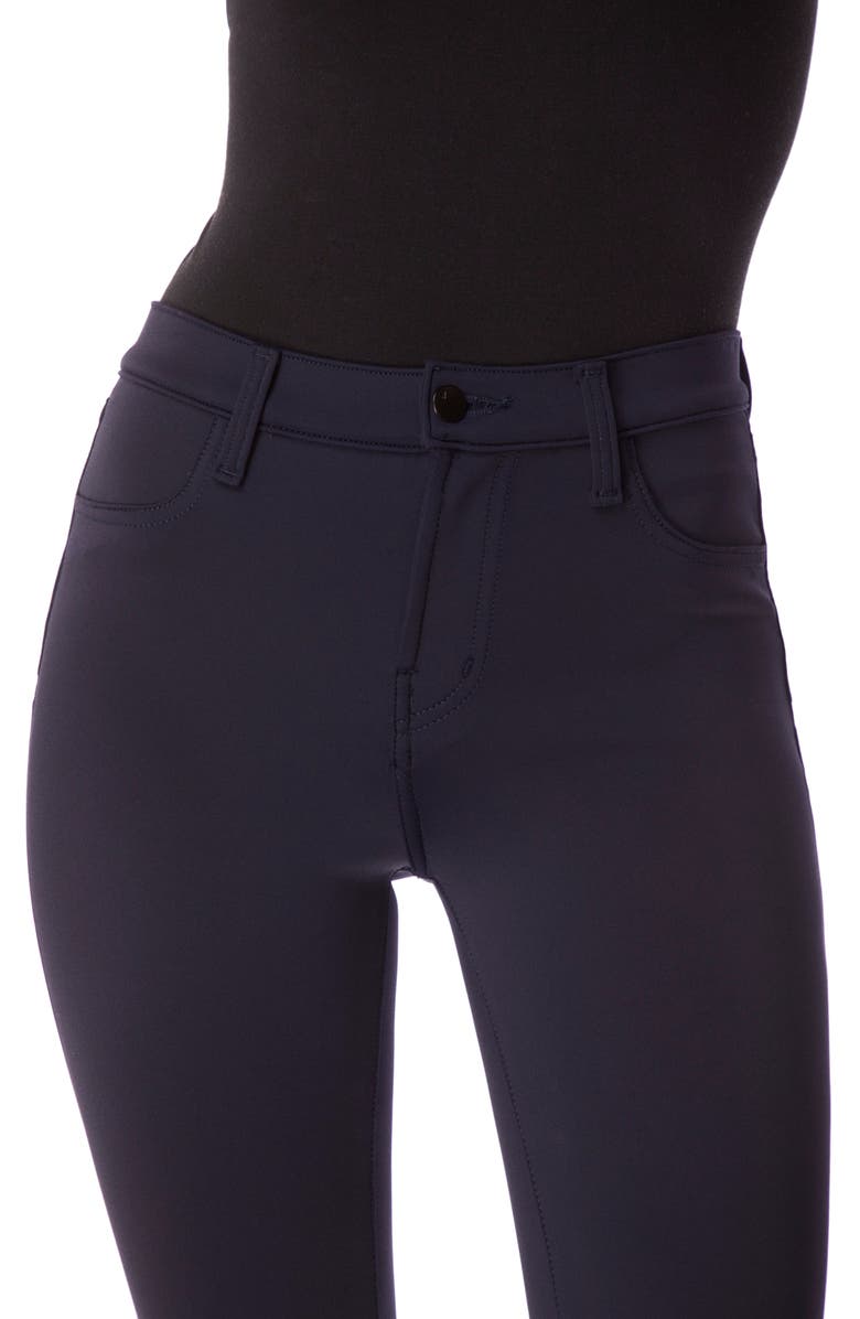 J Brand Alana High Waist Crop Scuba Knit Skinny Jeans In Navy
