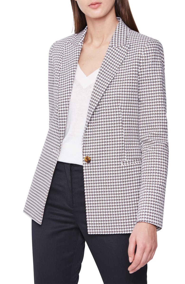 Reiss Jackets CARLEY HOUNDSTOOTH CHECK STRETCH COTTON JACKET