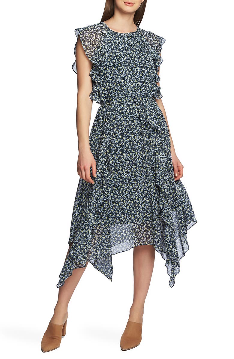 1.state Dresses CASCADING CALICO RUFFLE DRESS