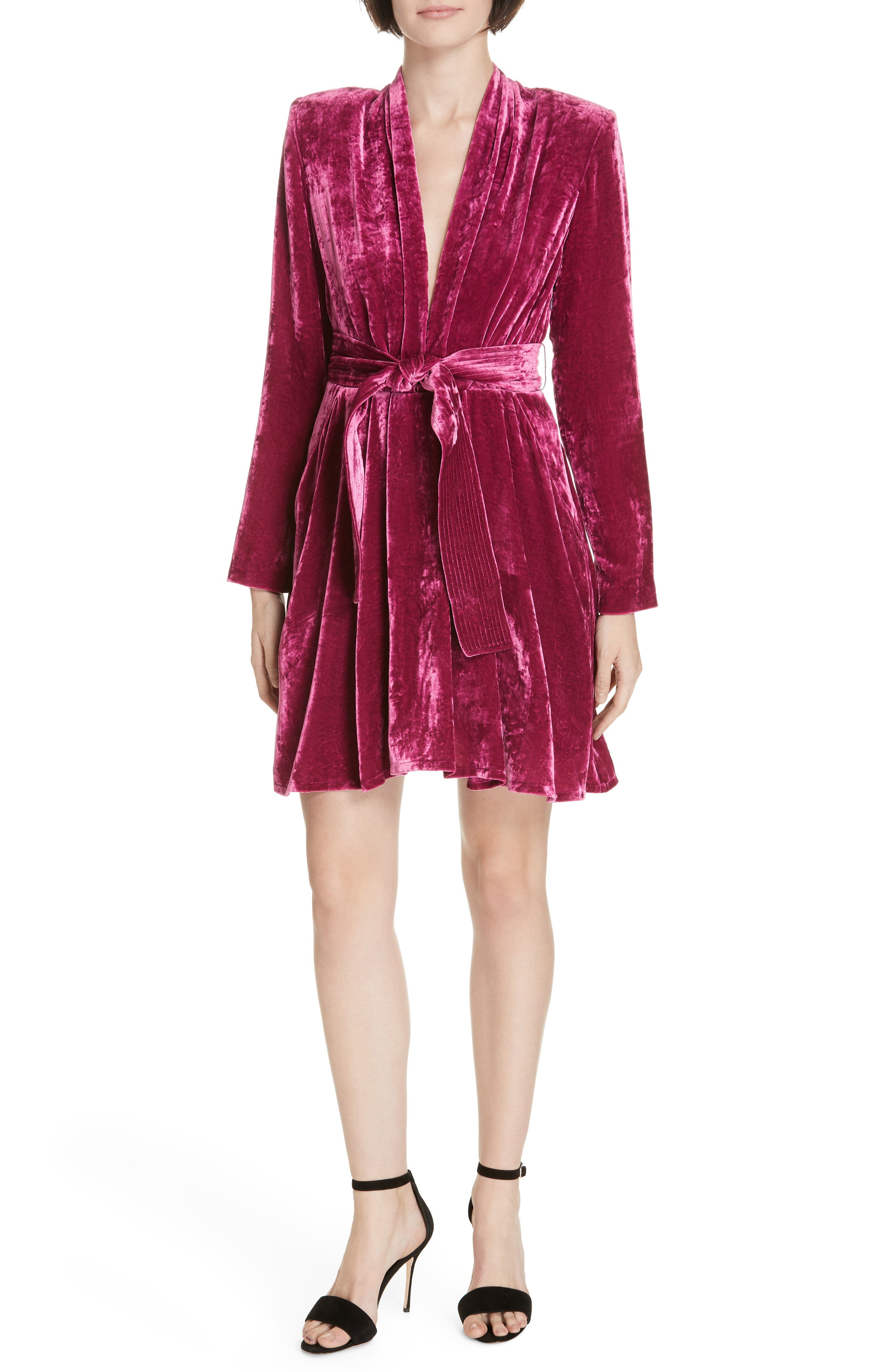 A.l.c. Kiera Crushed Velvet Minidress, Pink
