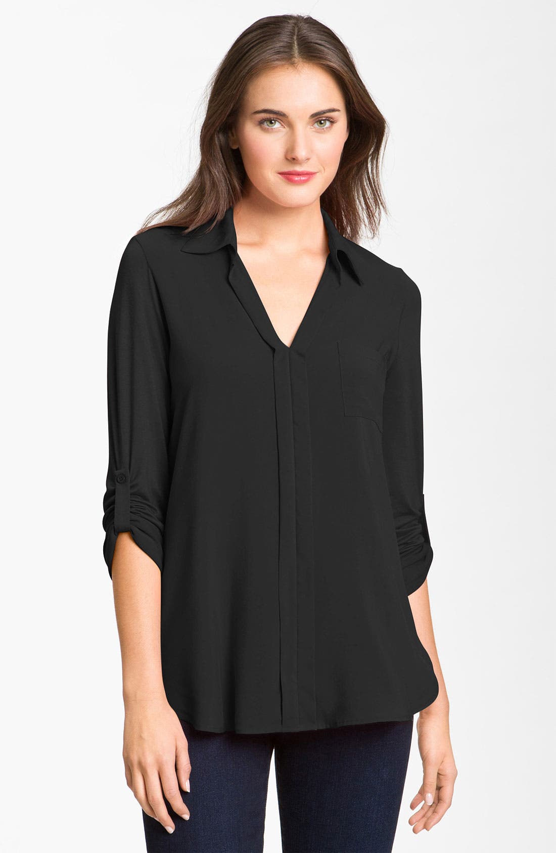 Pleione Mixed Media Shirt Nordstrom