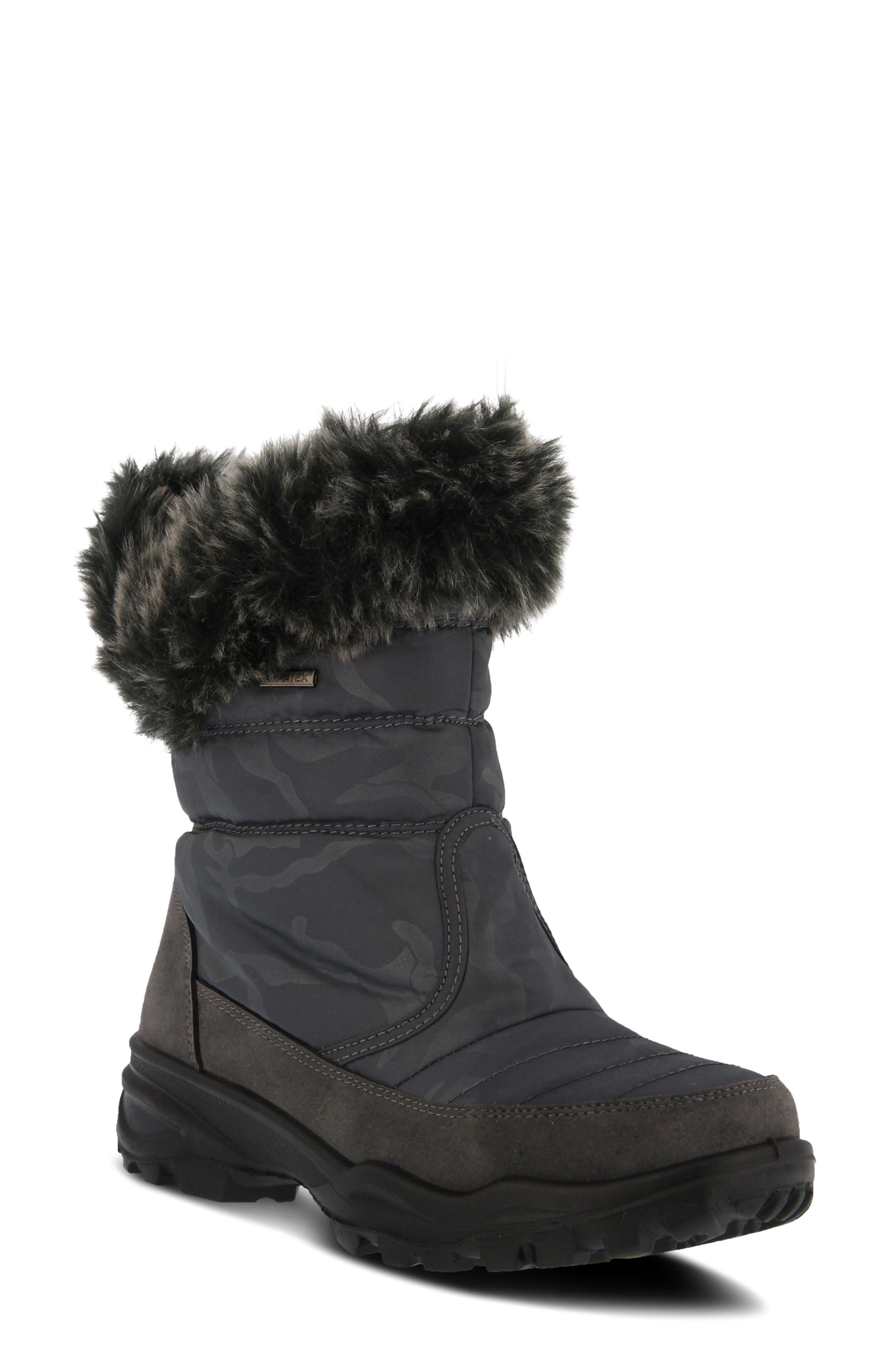 Spring Step Korine Waterproof Faux Fur Bootie - Grey