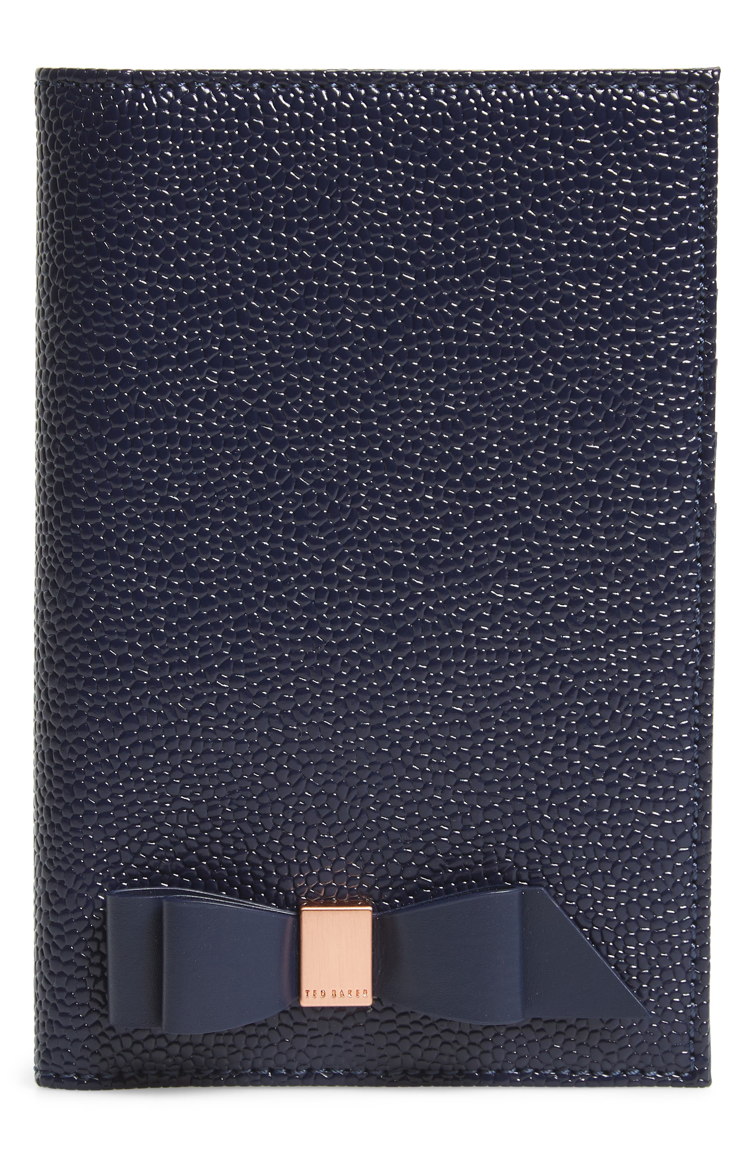 Ted Baker London Peyten Bow Leather Passport Holder Nordstrom