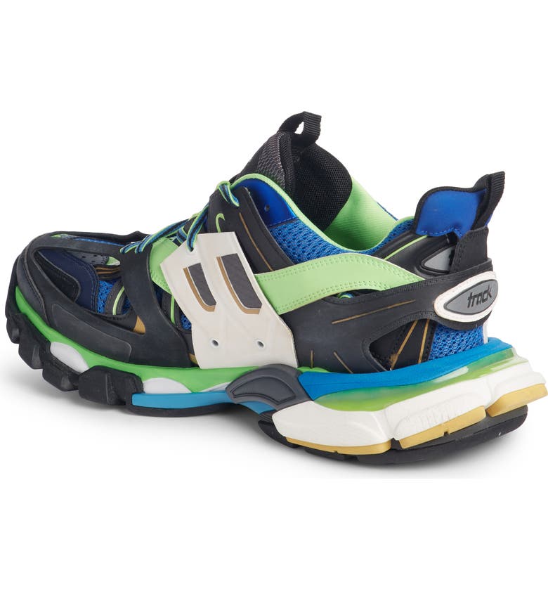 Balenciaga Track Leather, Mesh And Rubber Sneakers In Multicoloured