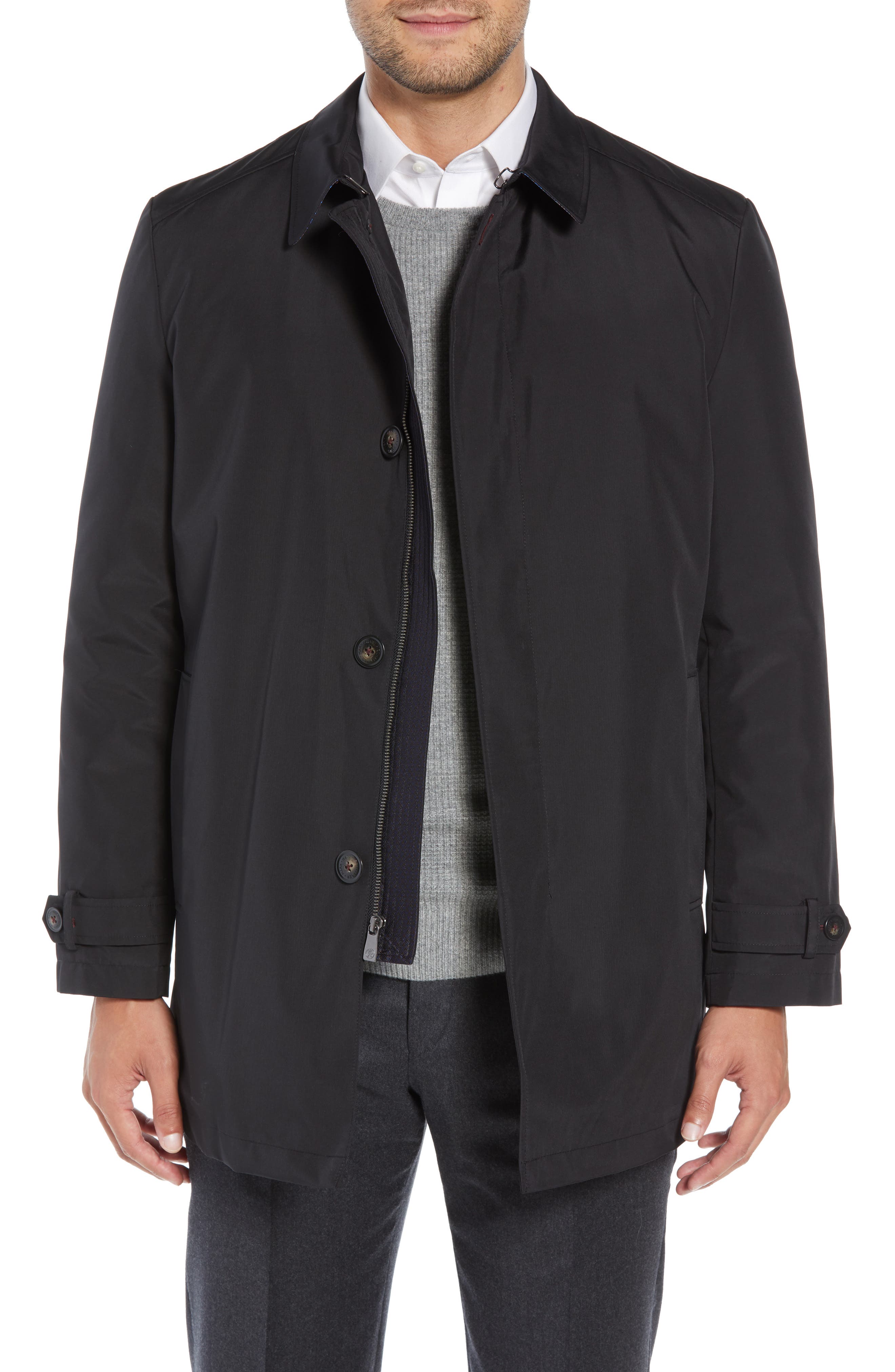 Hart Schaffner Marx Rain-Down Rain Coat, Black
