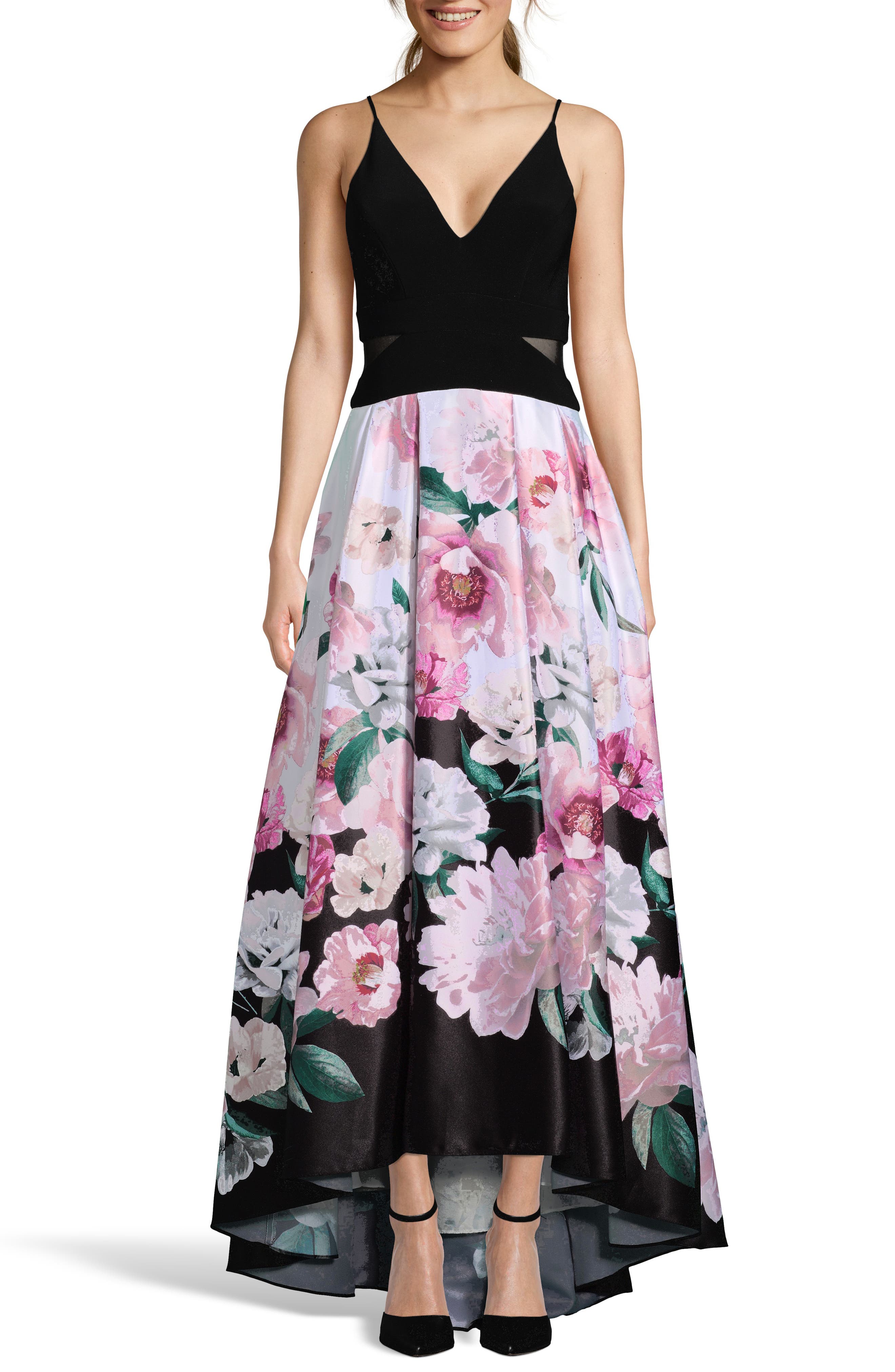 Xscape High/low Evening Dress, Black