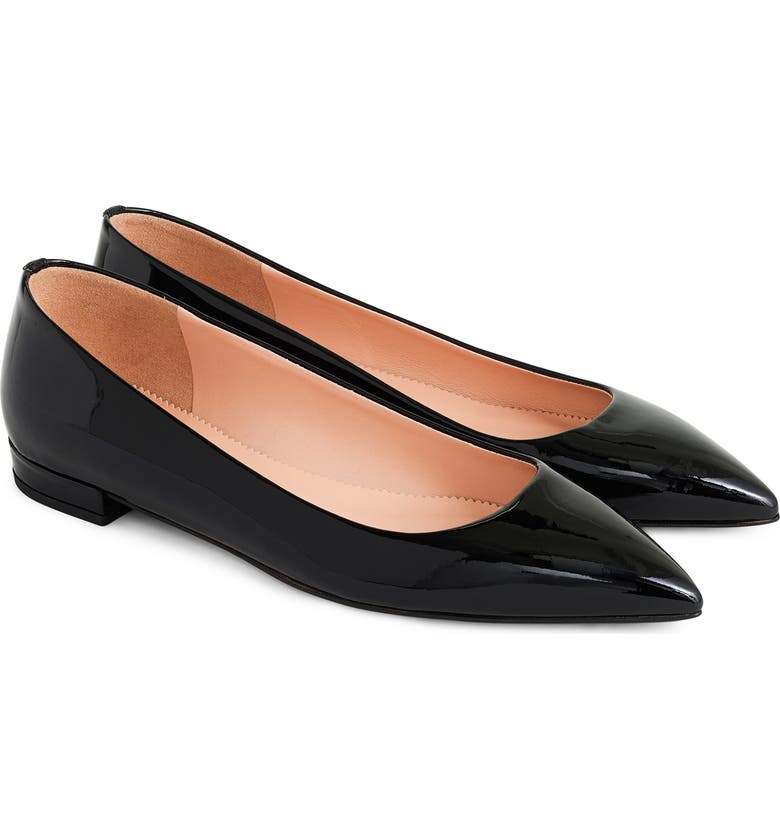 J.Crew Pointed Toe Flat In Black Patent Leather | ModeSens