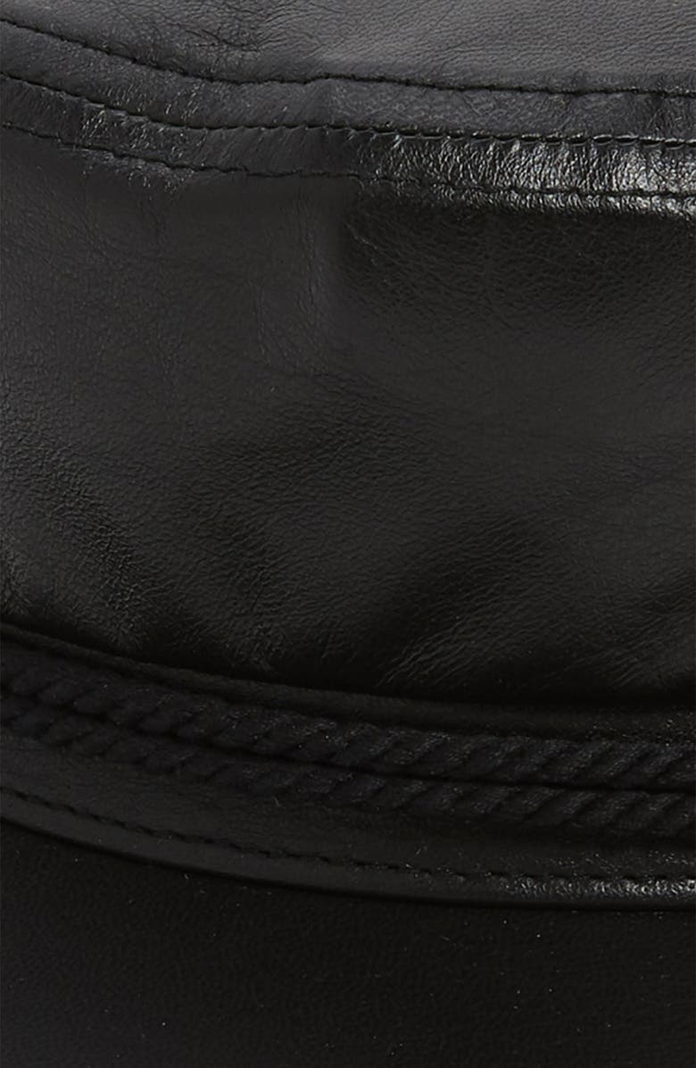 Saint Laurent Leather Baker Boy Hat - Black