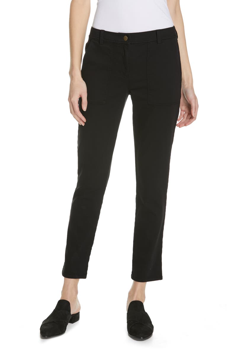 Eileen Fisher Slim Stretch Cotton Pants (Regular & Petite) | Nordstrom