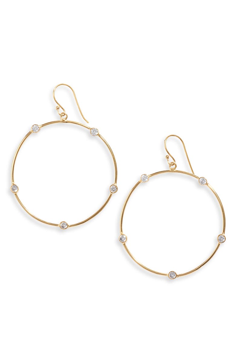 Argento Vivo Accessories STATION HOOP EARRINGS