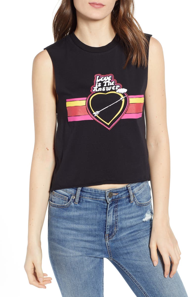 Pam & Gela Tops LOVE IS THE ANSWER LOGO TEE