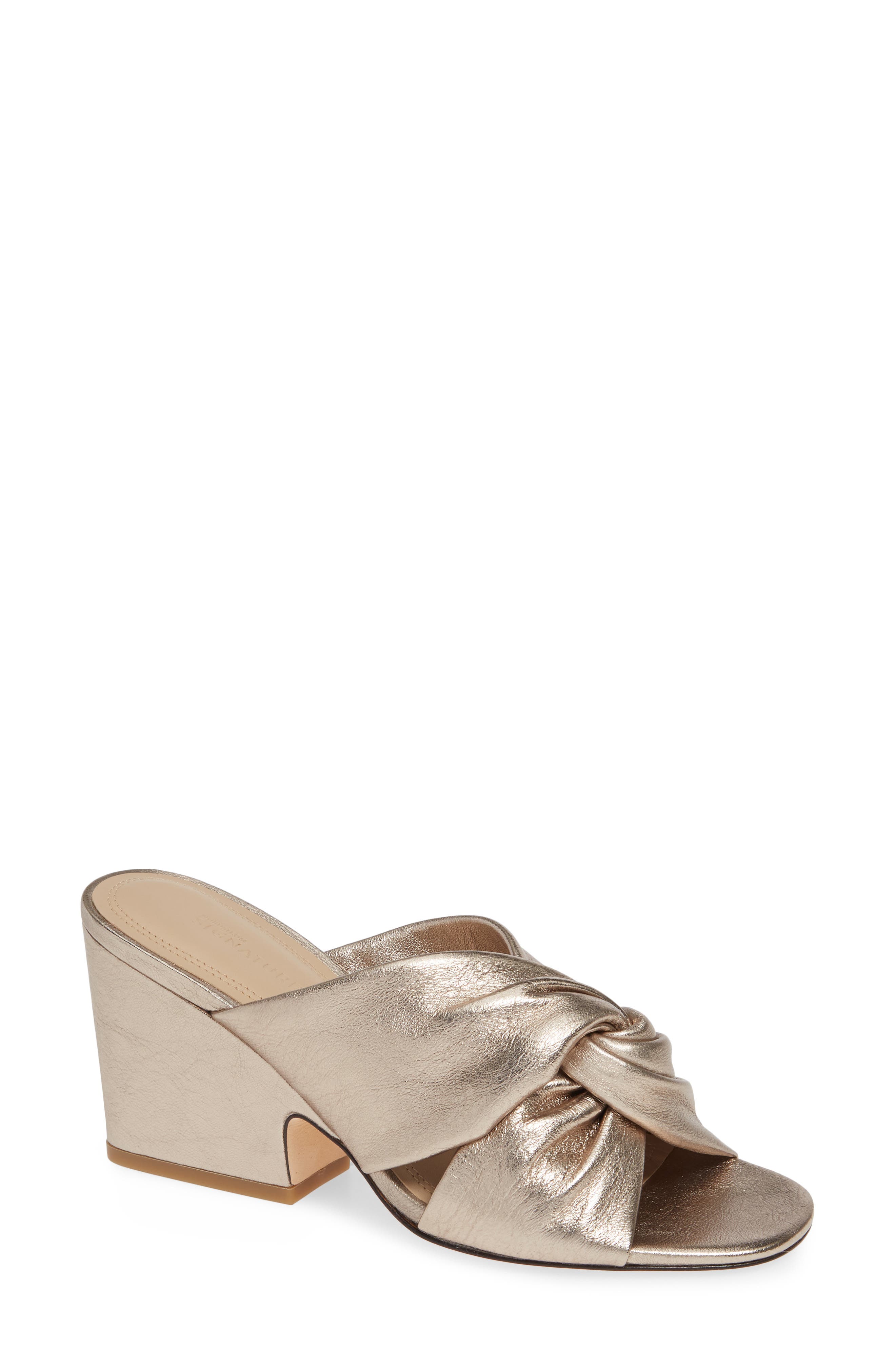 Nordstrom Signature Alma Knot Slide Sandal, Metallic