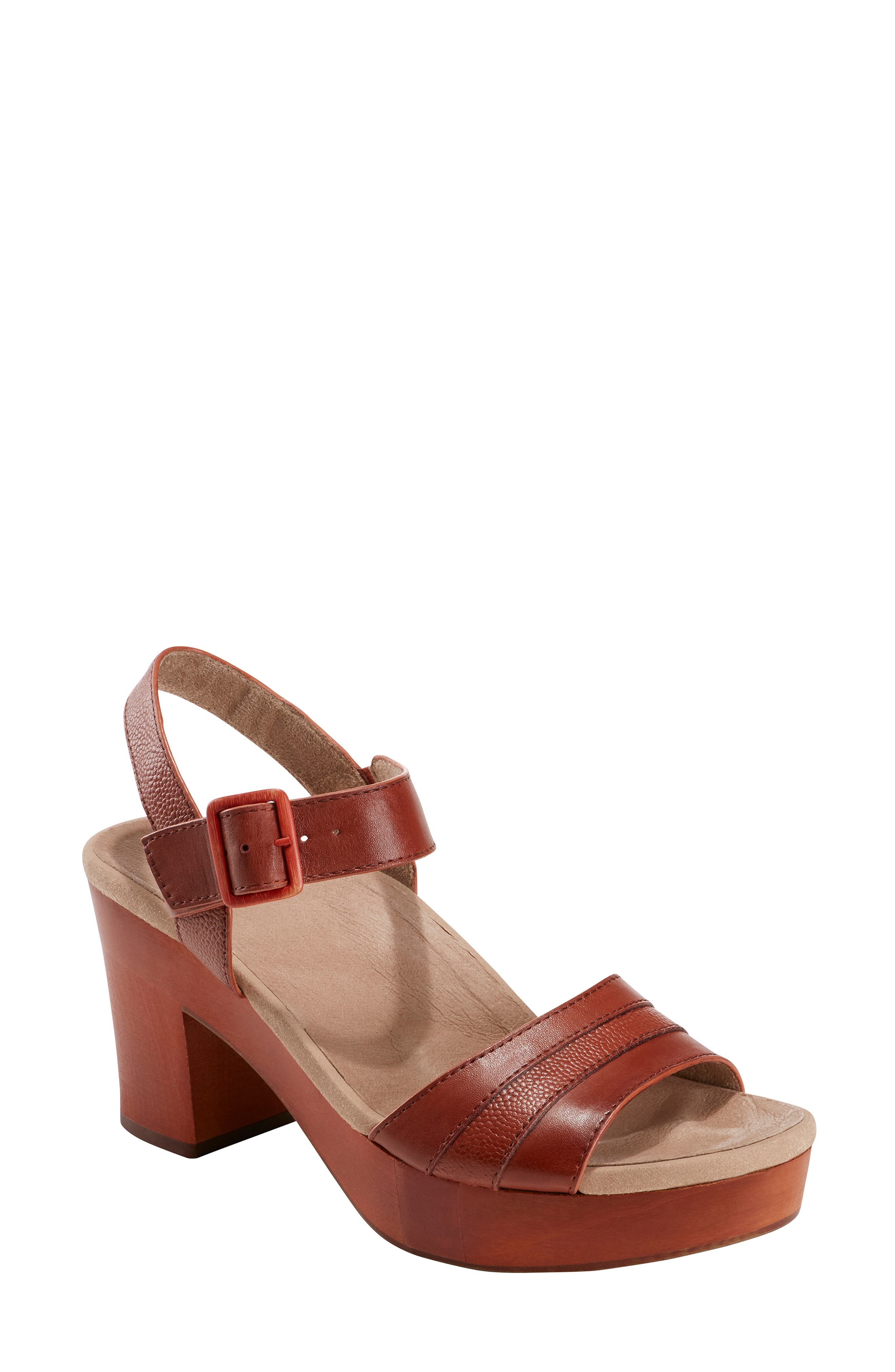 Earth Chestnut Platform Sandal- Brown
