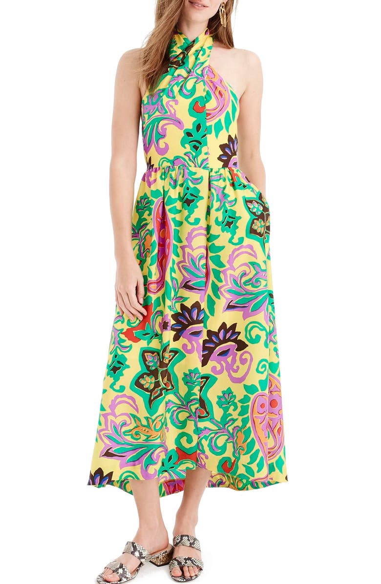 J.Crew Paisley Silk Maxi Sarong Dress | Nordstrom