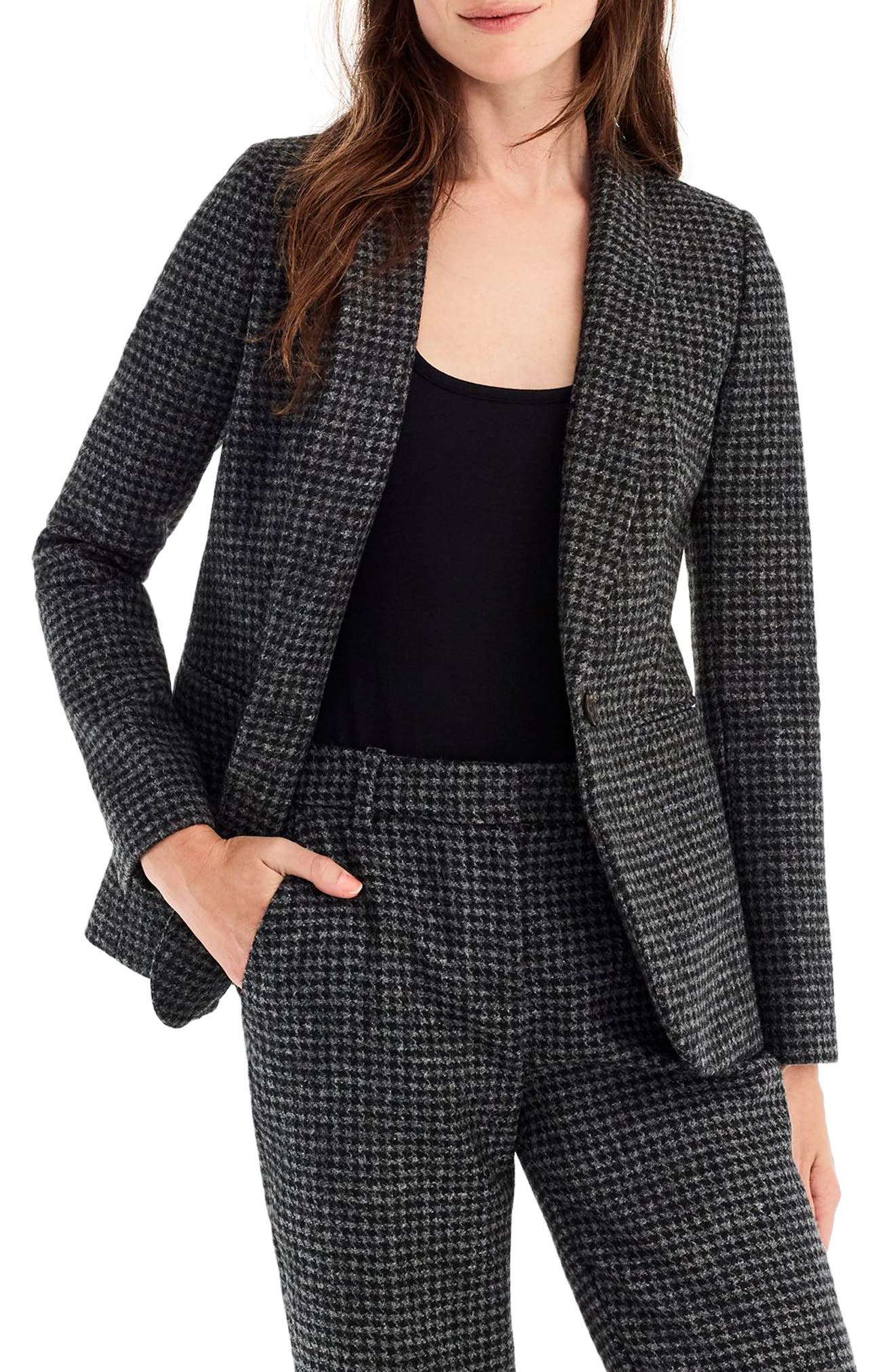 J.Crew Parke Houndstooth Wool Blazer (Regular & Petite) Nordstrom